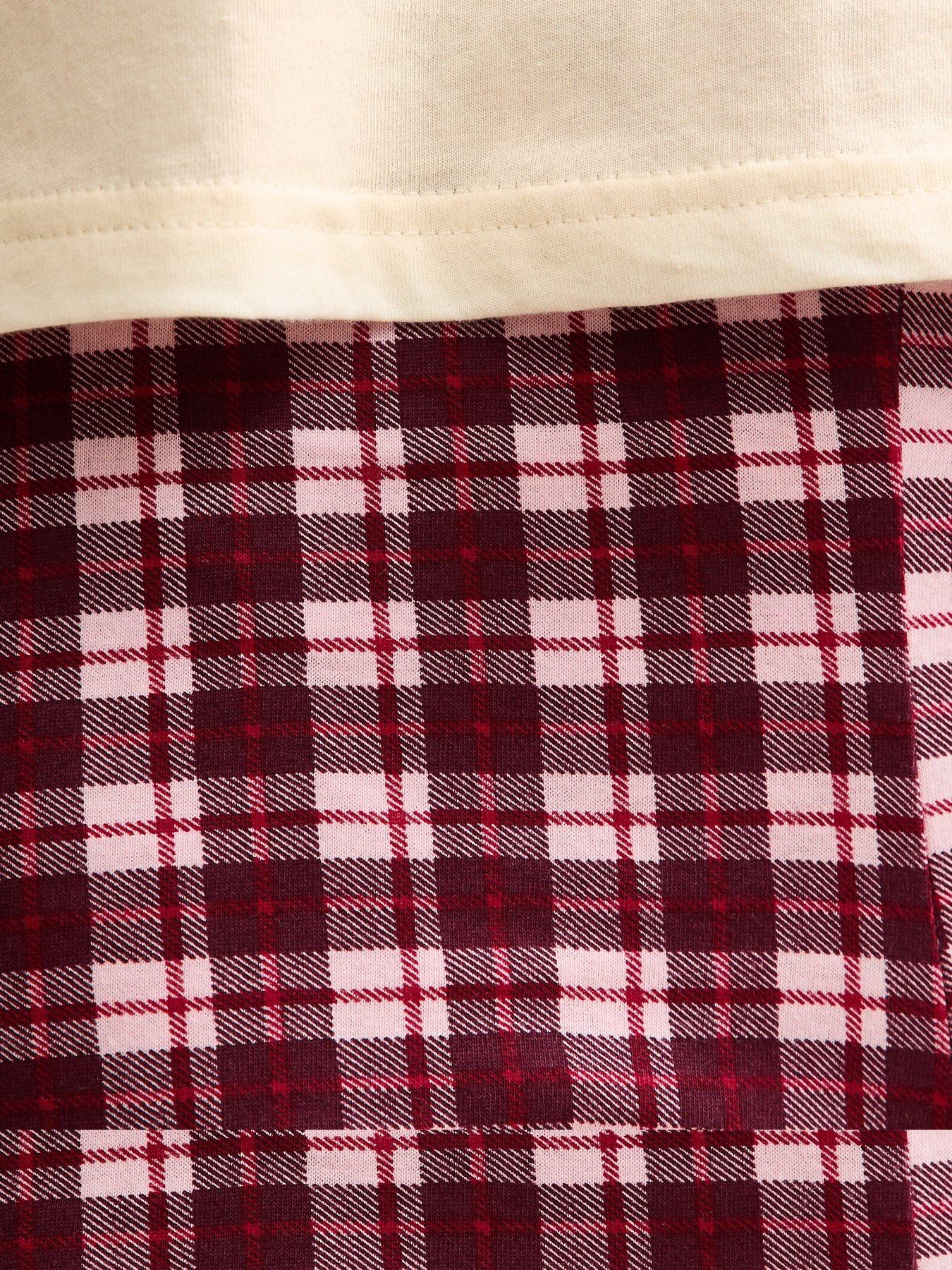 Image 6 of 6 of New Look Burgundy Check Pyjama Trousers.