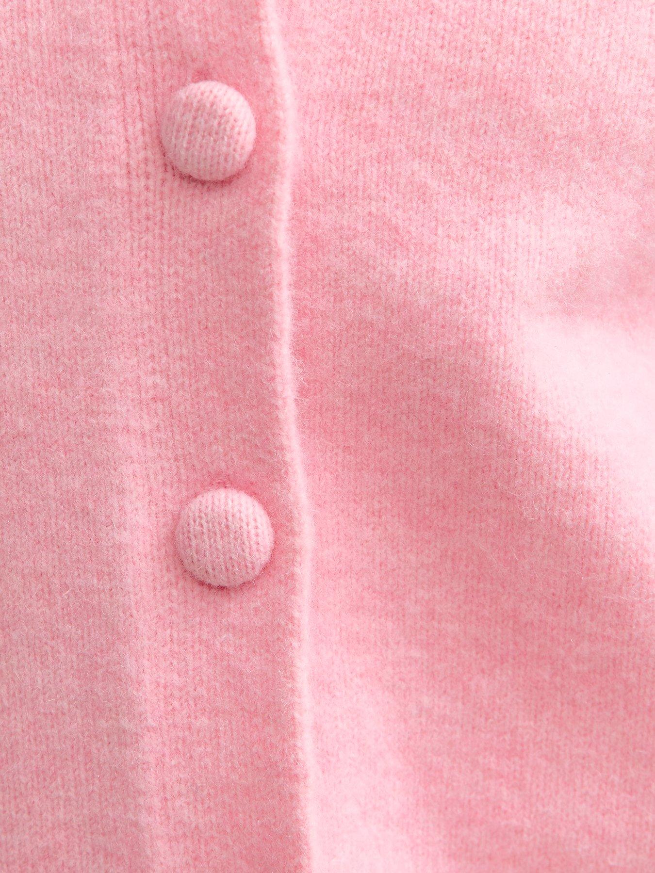 Image 5 of 5 of New Look Pink Midweight Knit Collared Cardigan