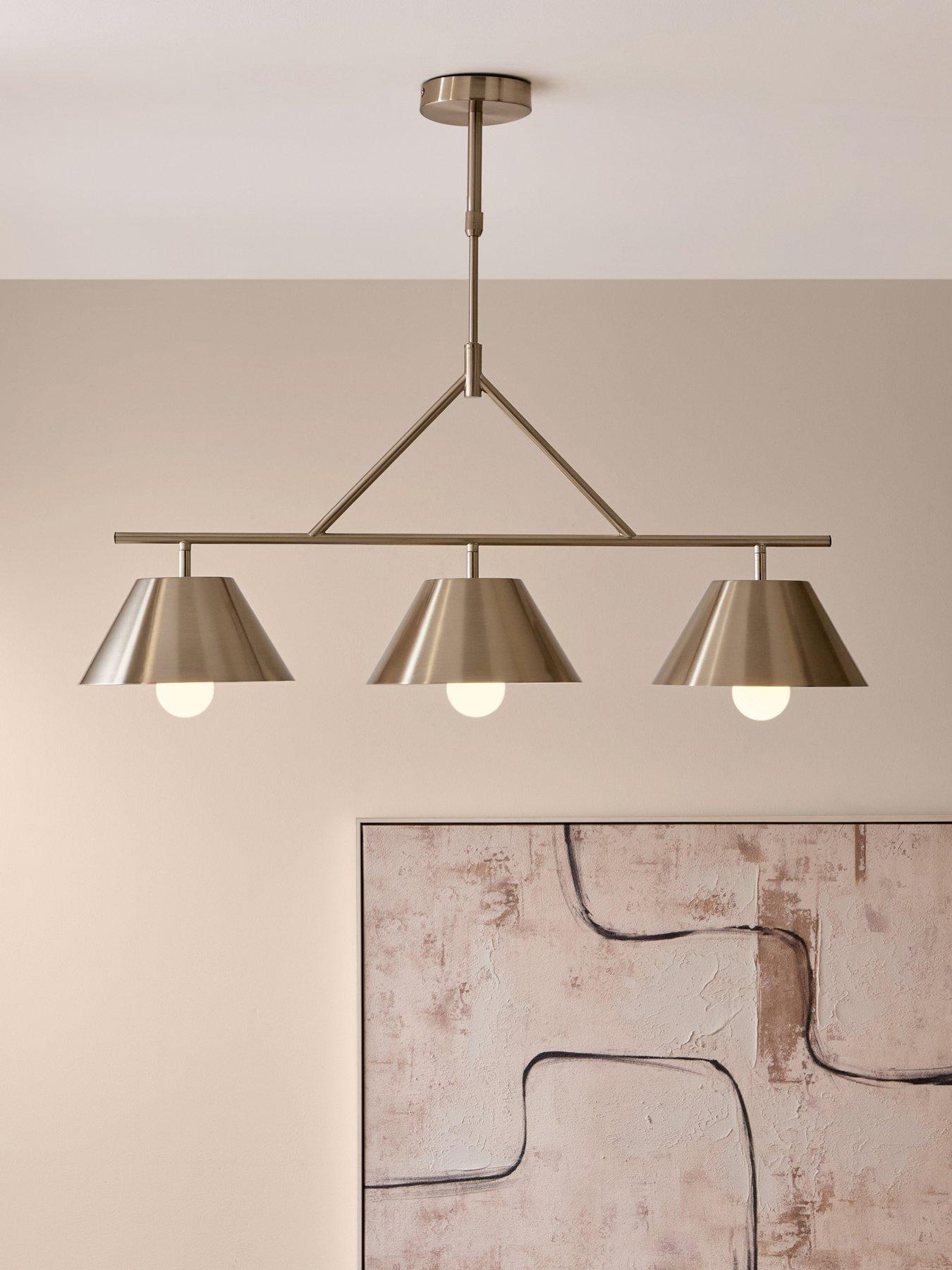 The Very Collection 3 Light Metal Conical Shade Bar