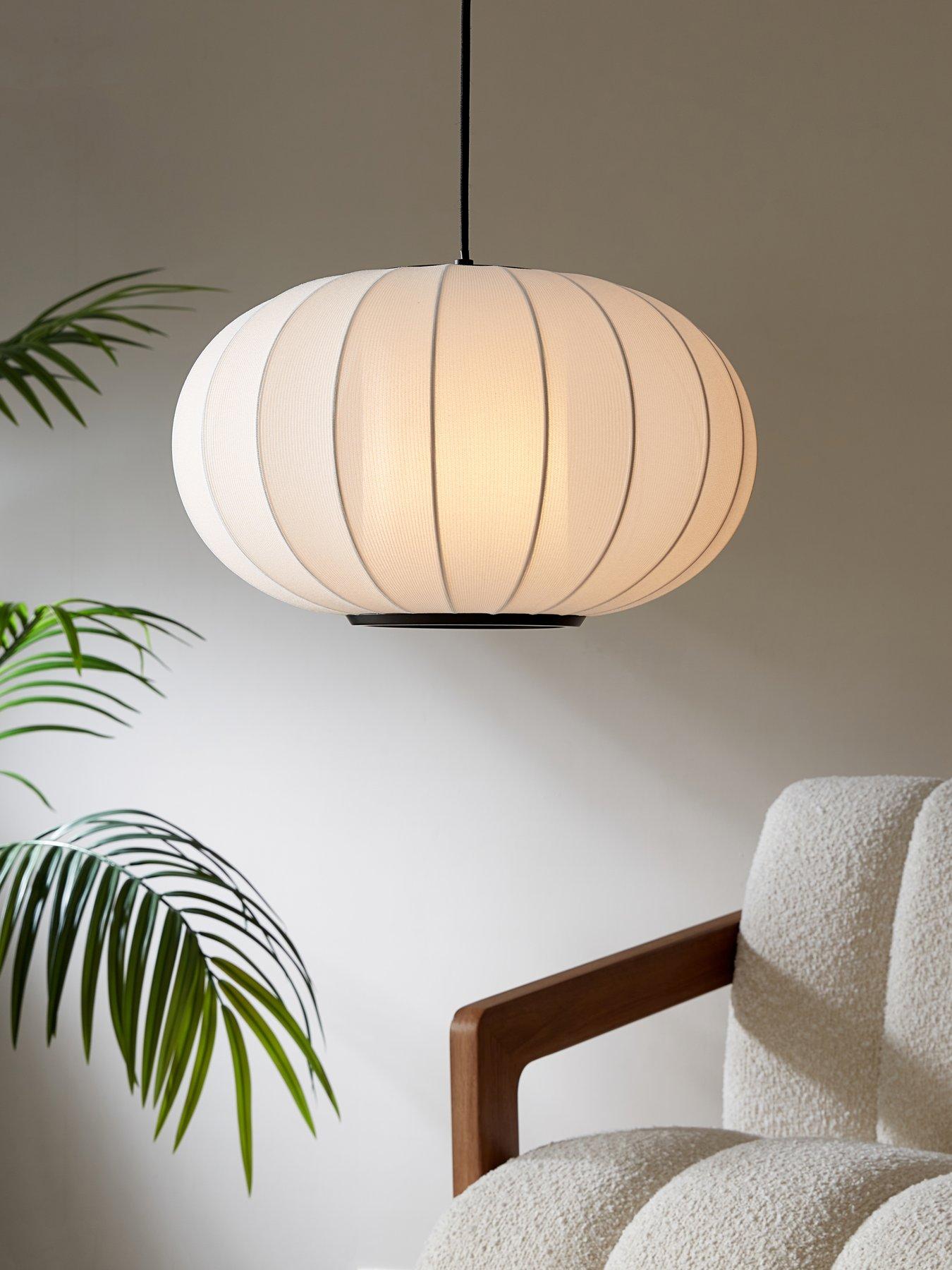 front image of the-very-collection-white-fabric-pendant