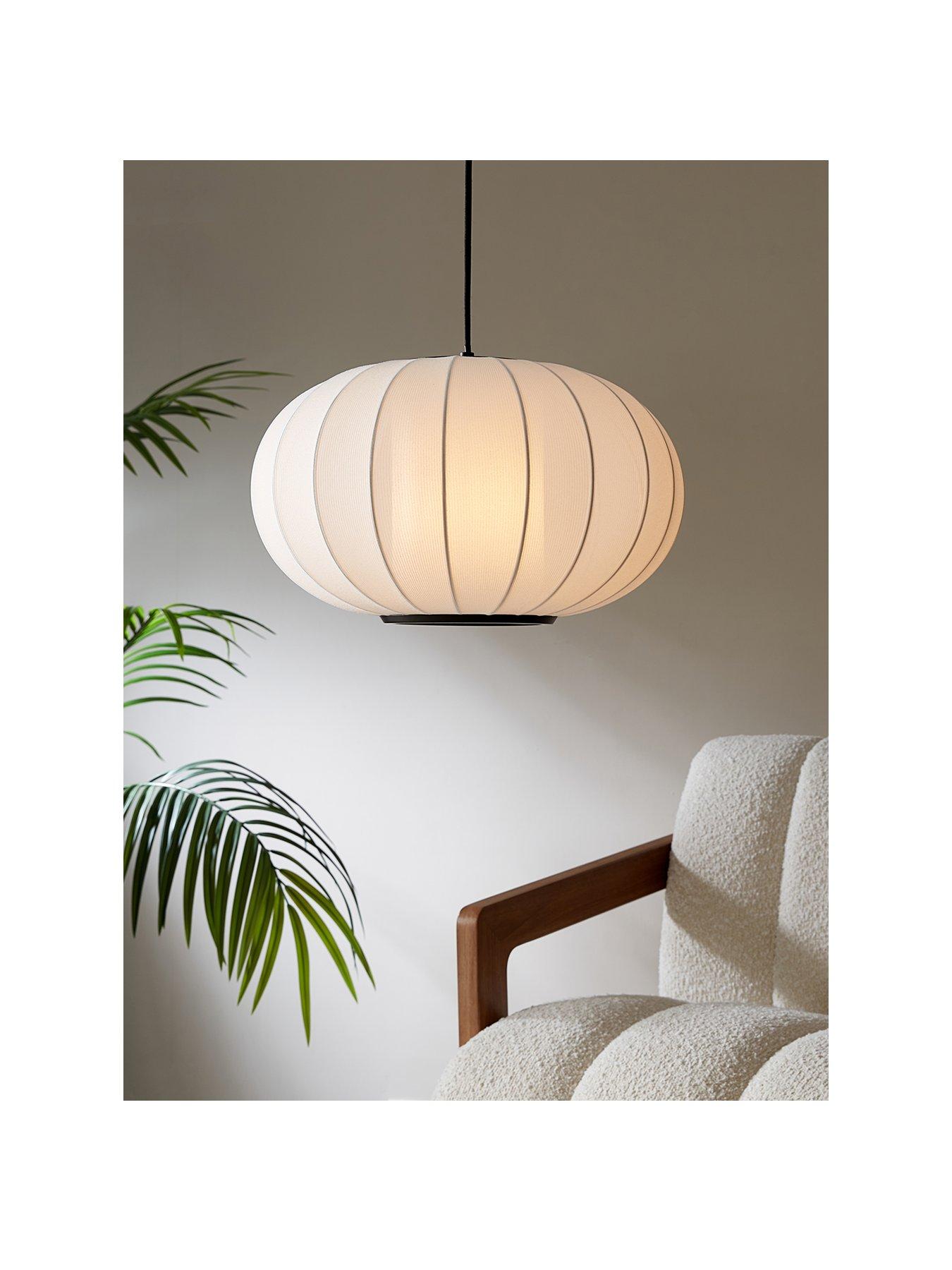 stillFront image of the-very-collection-white-fabric-pendant