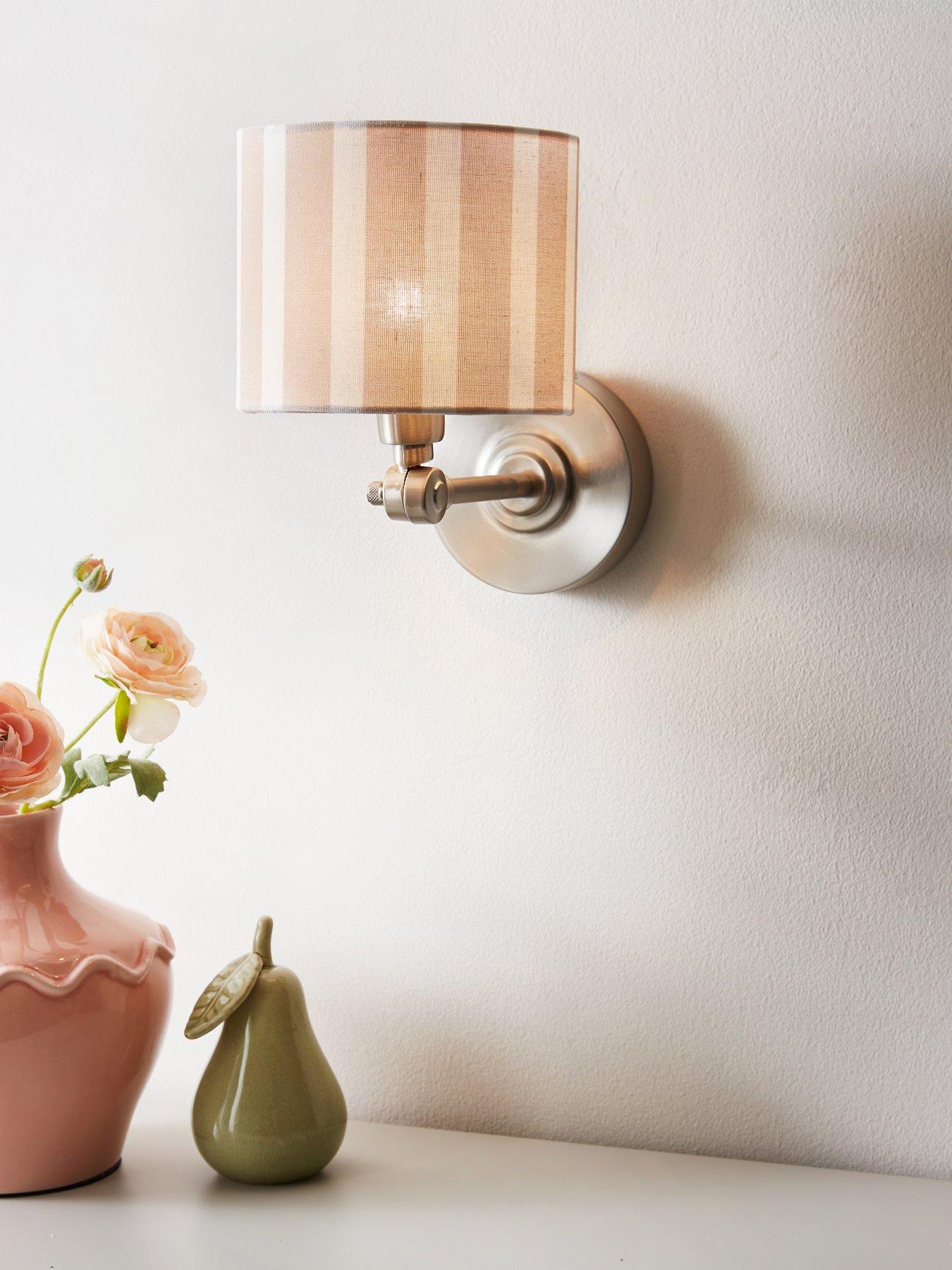 The Very Collection Rechargeable Wall Light With Striped Shade