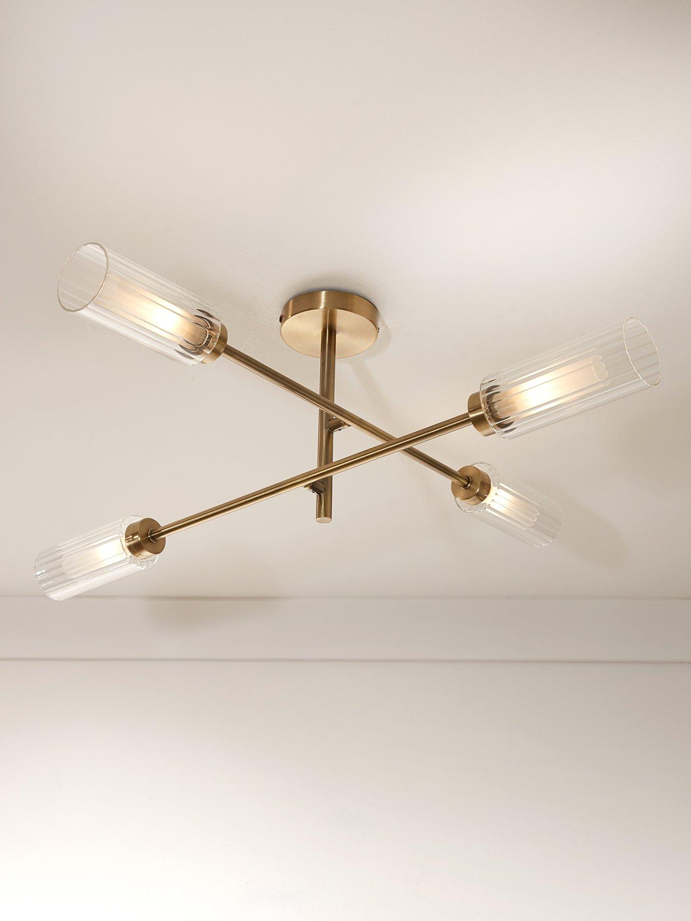 Image 1 of 5 of The Very Collection Ribbed Glass Ceiling Light