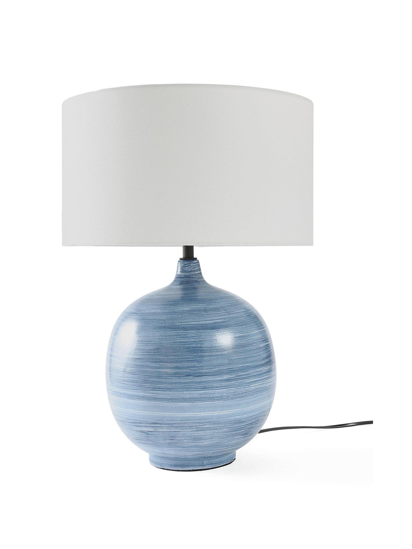 image of the-very-collection-blue-spinwash-ceramic-table-lamp