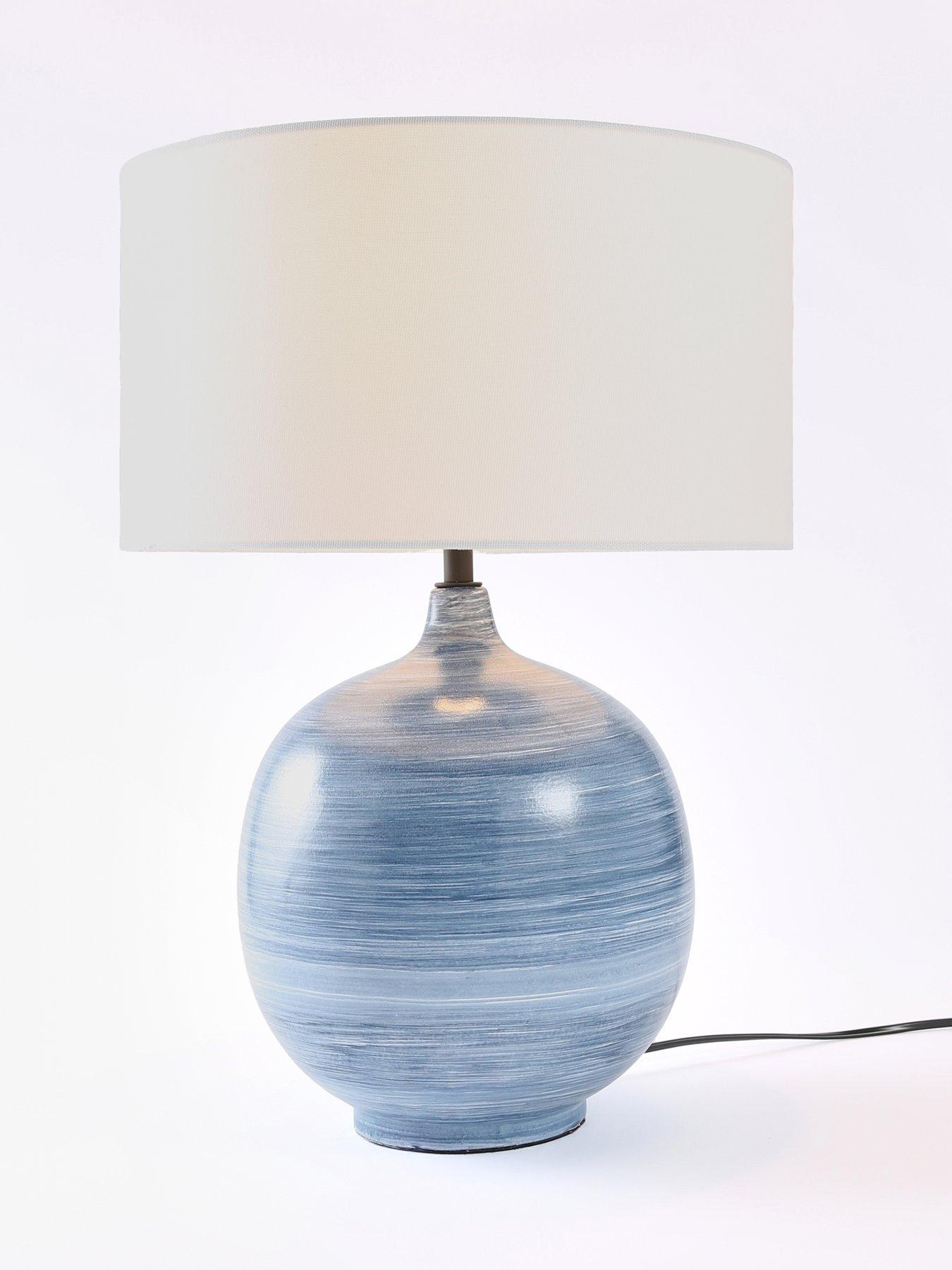  image of the-very-collection-blue-spinwash-ceramic-table-lamp