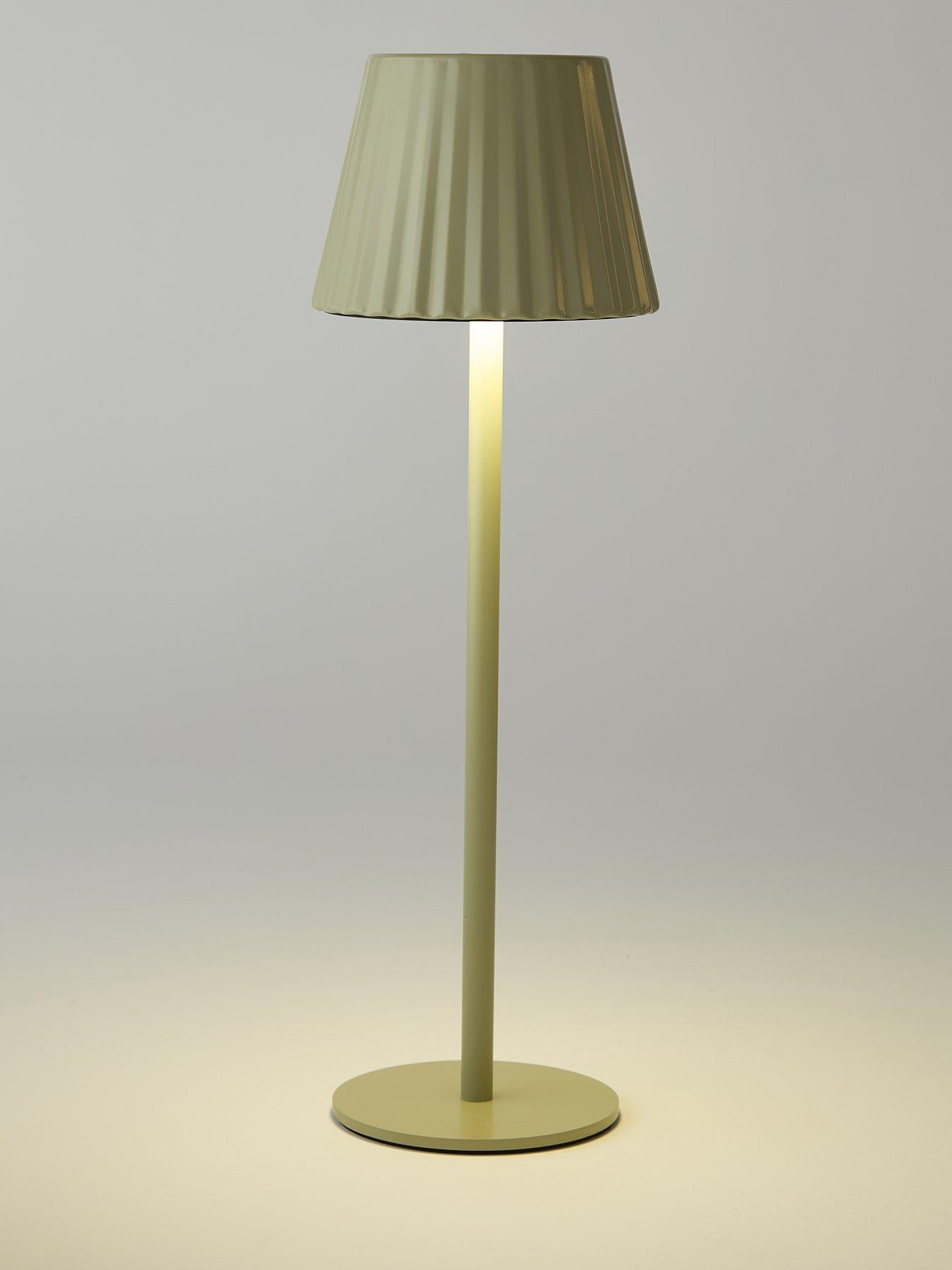  image of the-very-collection-rechargeable-table-lamp-with-ribbed-shade