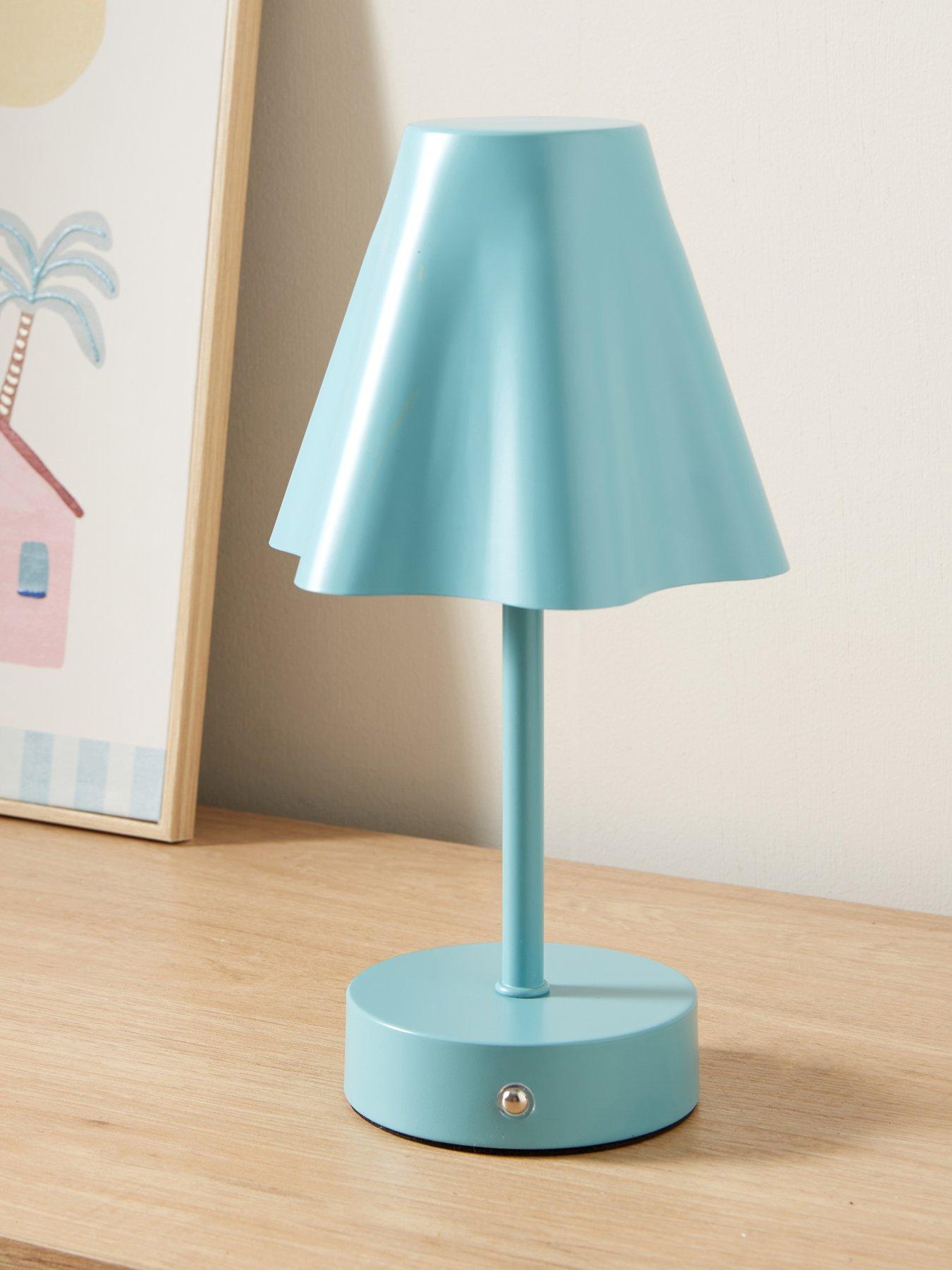 Image 1 of 5 of The Very Collection Rechargeable Table Lamp With Fluted Shade
