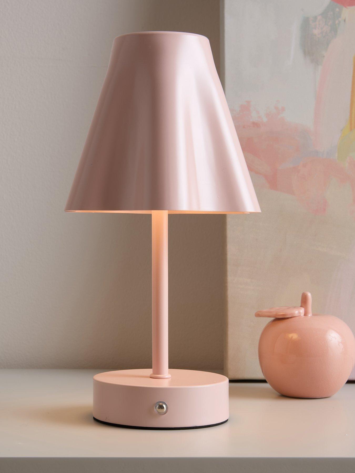 The Very Collection Rechargeable Table Lamp With Fluted Shade