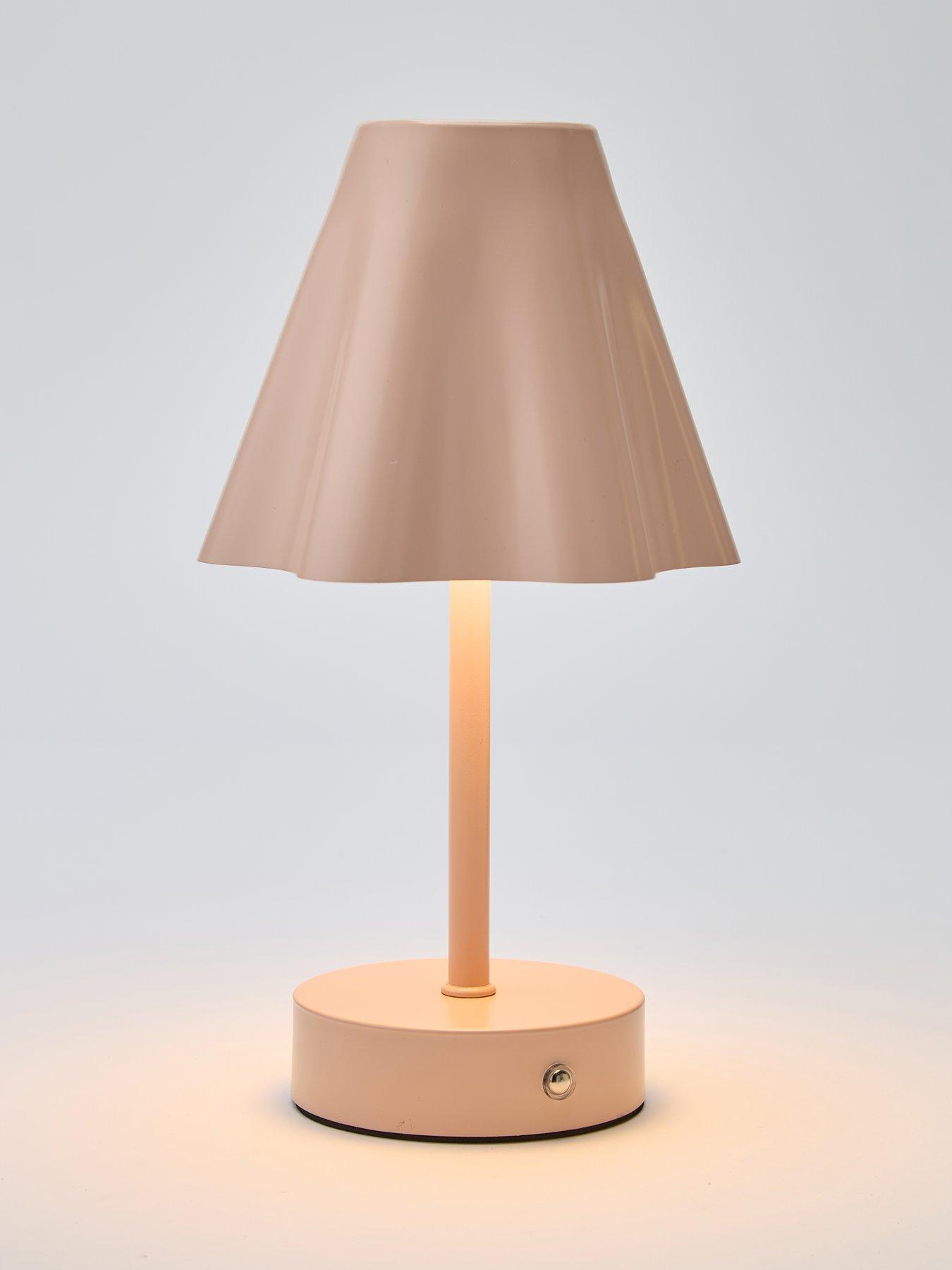 Image 3 of 6 of The Very Collection Rechargeable Table Lamp With Fluted Shade