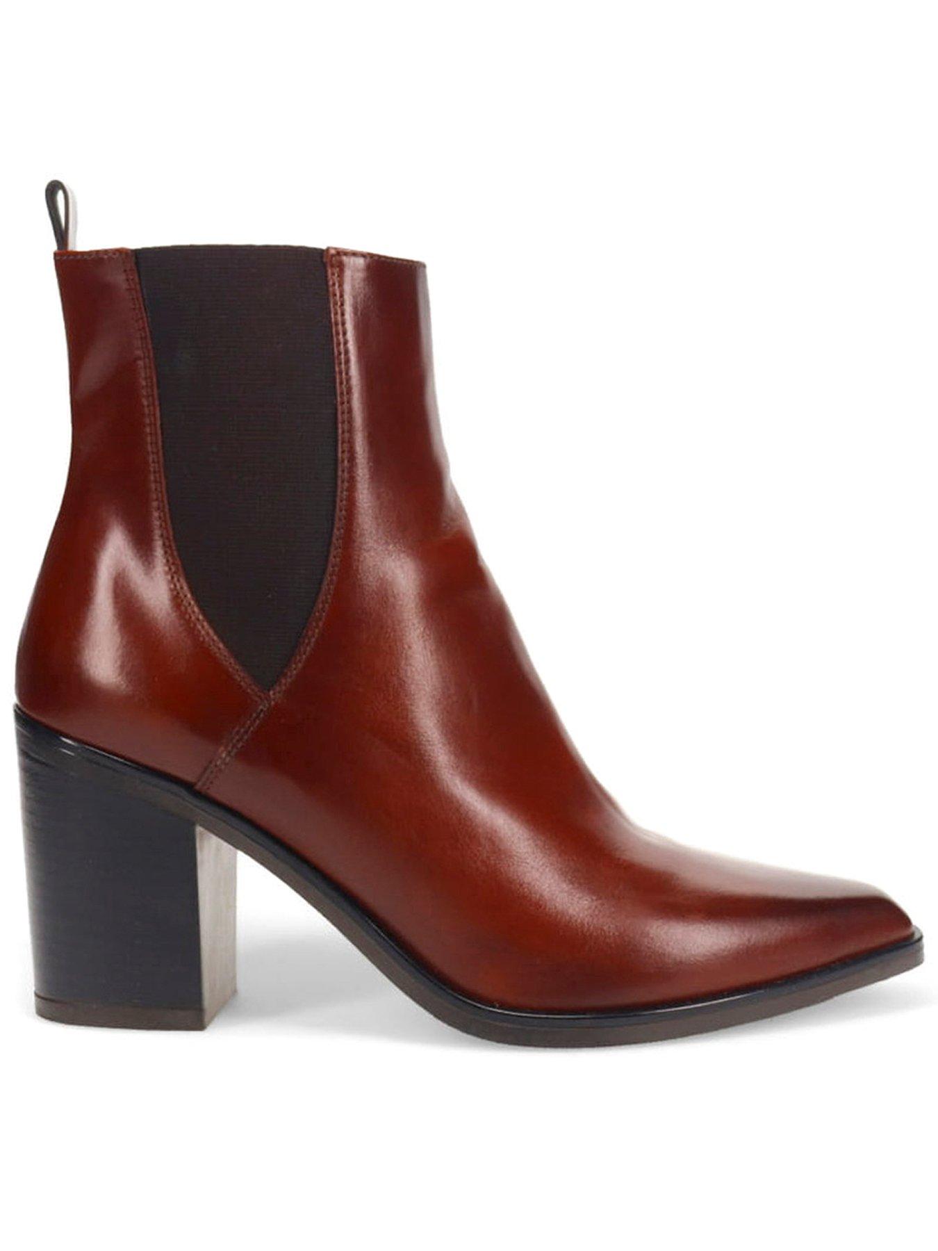  image of jones-bootmaker-kalamata-heeled-chelsea-boot-brown