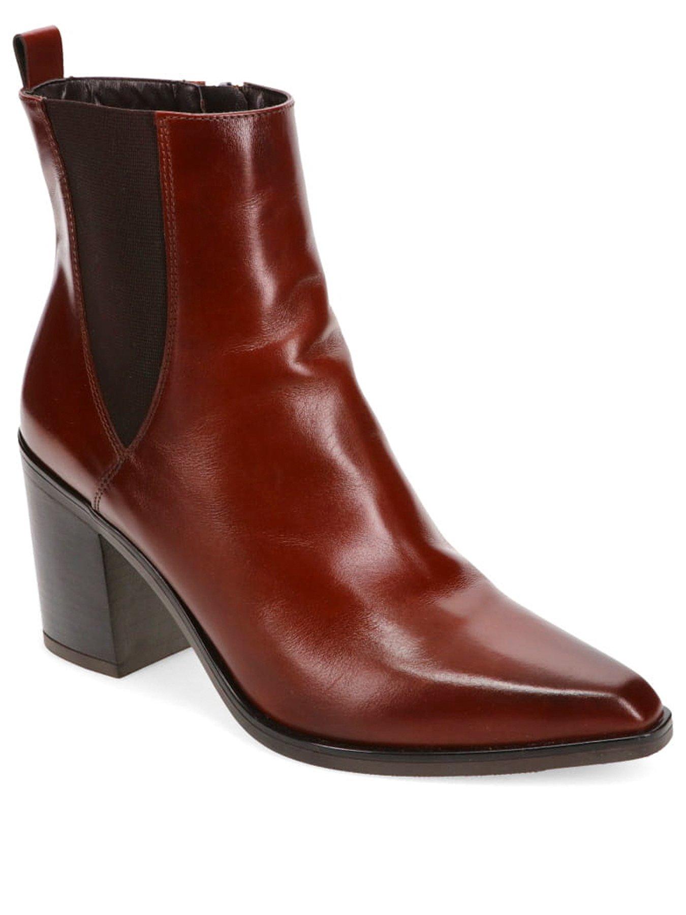  image of jones-bootmaker-kalamata-heeled-chelsea-boot-brown