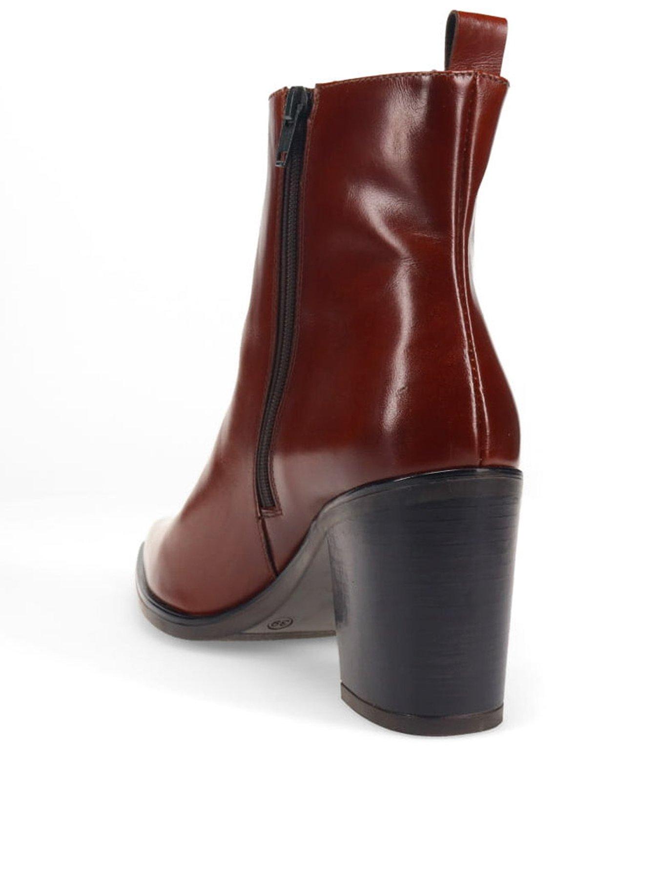  image of jones-bootmaker-kalamata-heeled-chelsea-boot-brown