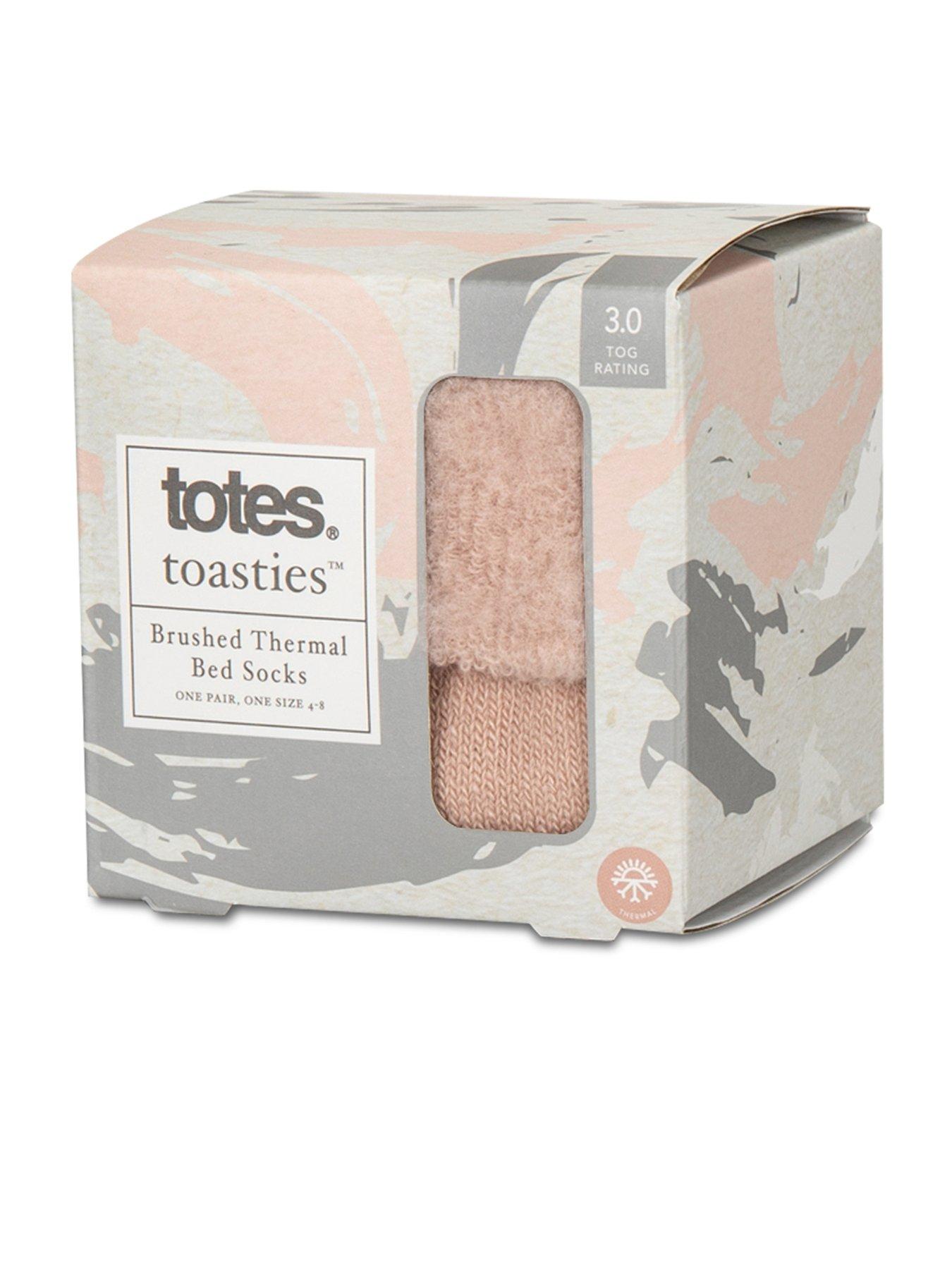  image of totes-toasties-ladies-brushed-thermal-bed-socks-dusky-pink