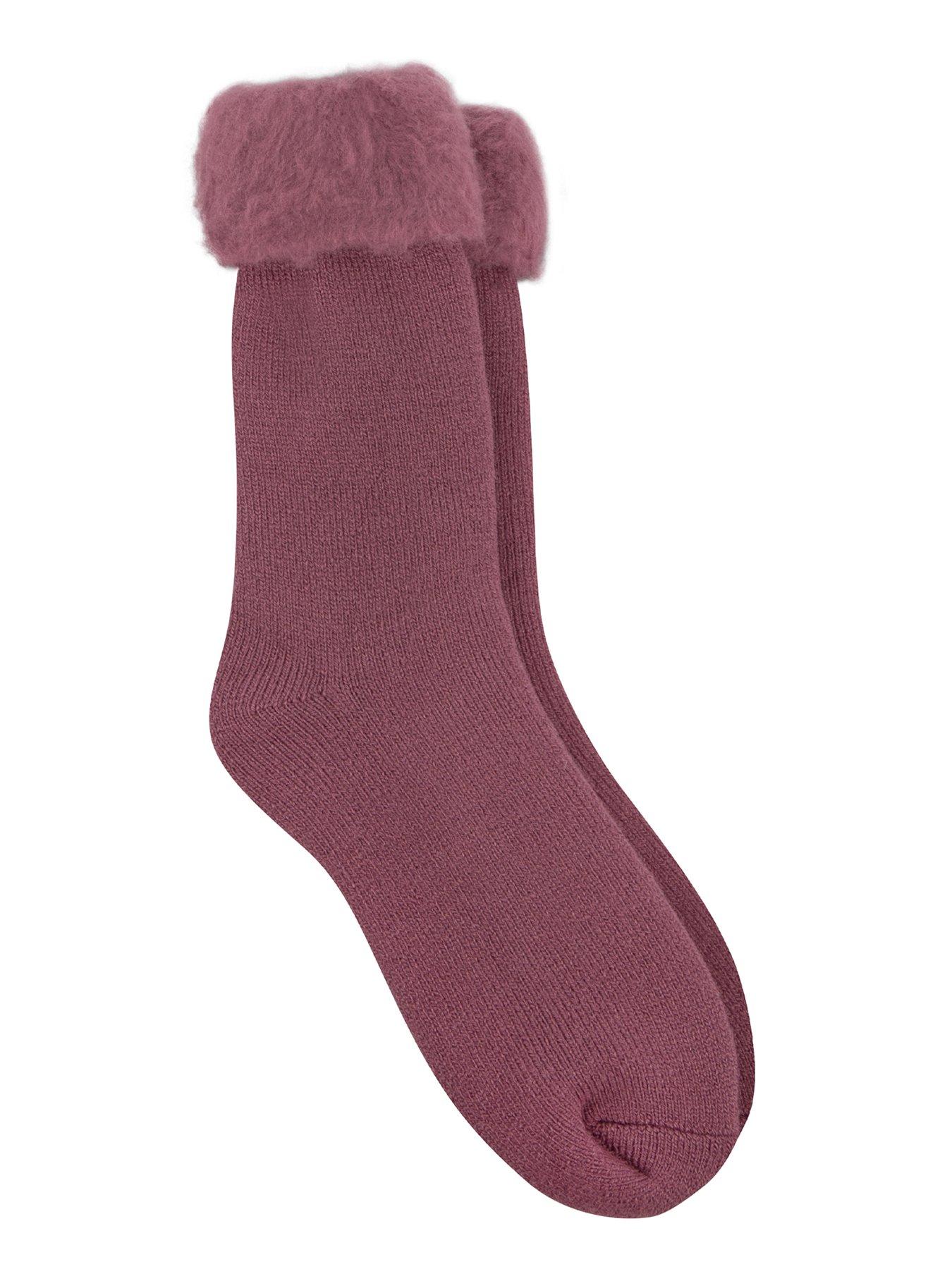 undefined Toasties Ladies Recycled Brushed Thermal Bed Socks - Berry