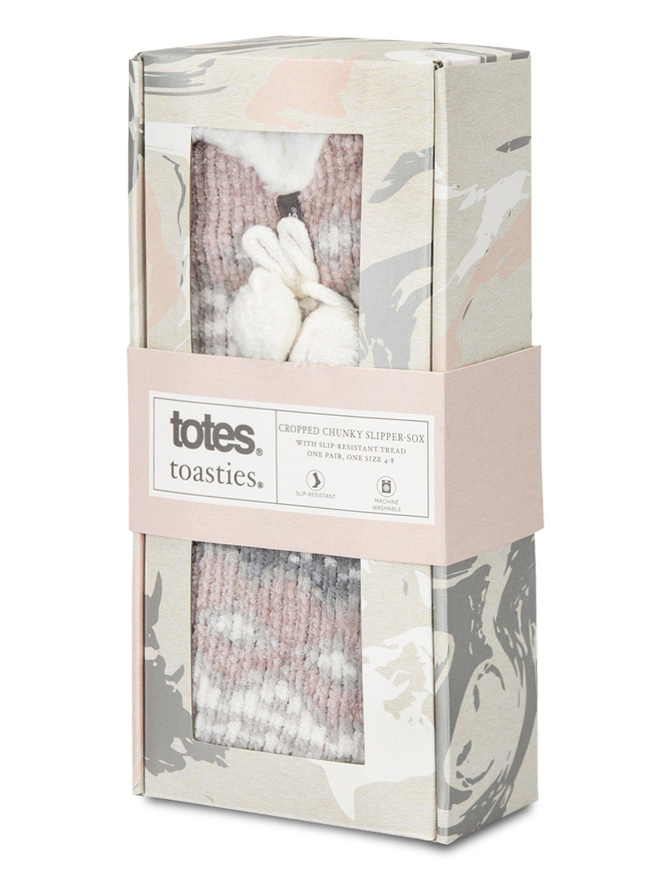 Image 3 of 4 of TOTES Toasties Ladies Chenille Crop Knitted Slipper Socks - Multi