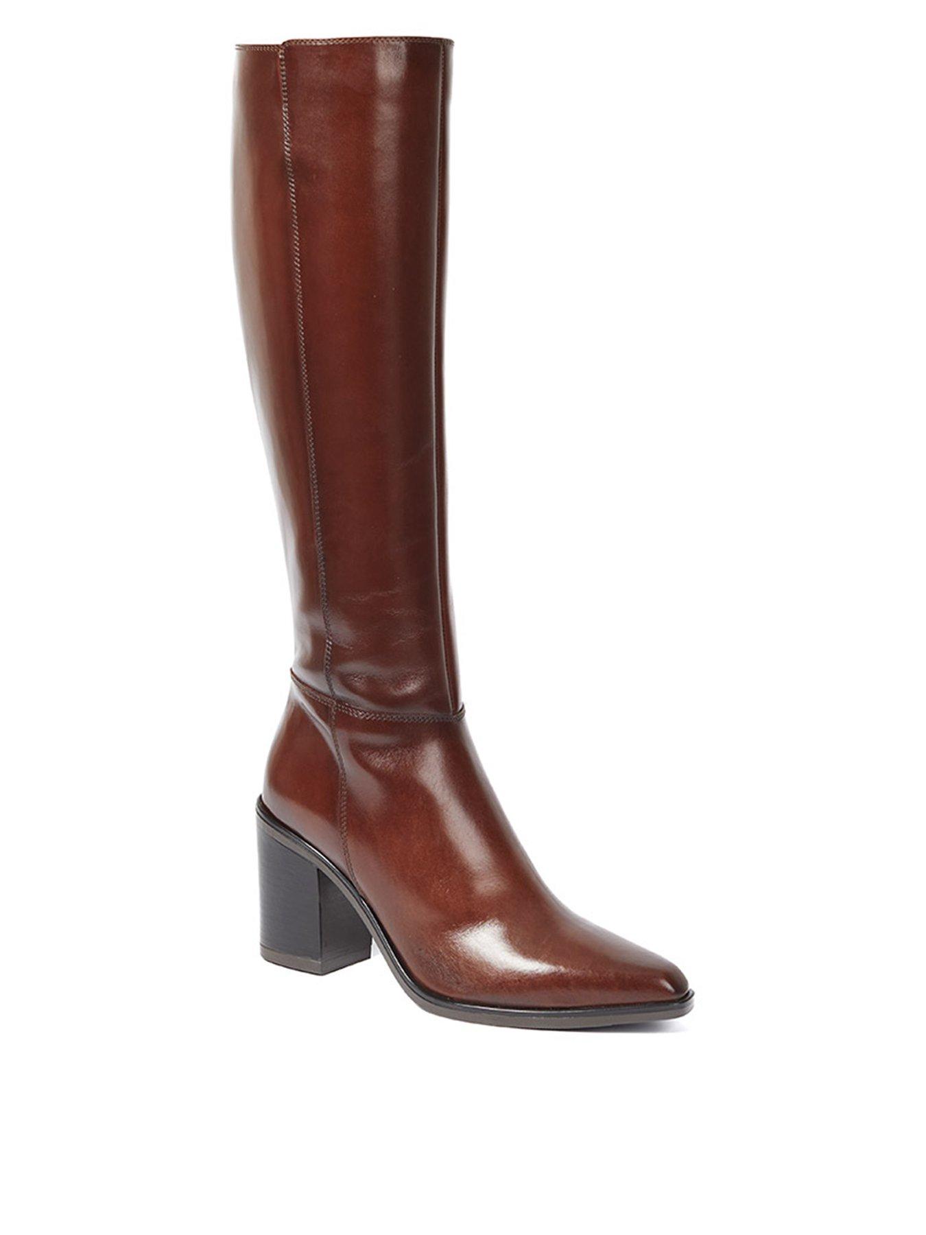 stillFront image of jones-bootmaker-cagliari-large-calf-width-knee-high-boot-brown