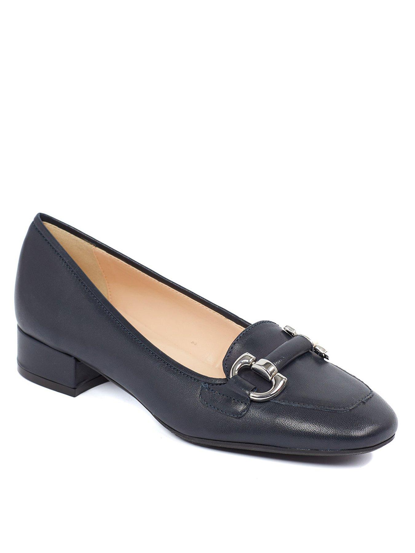  image of jones-bootmaker-editta-snaffle-heeled-loafer-navy