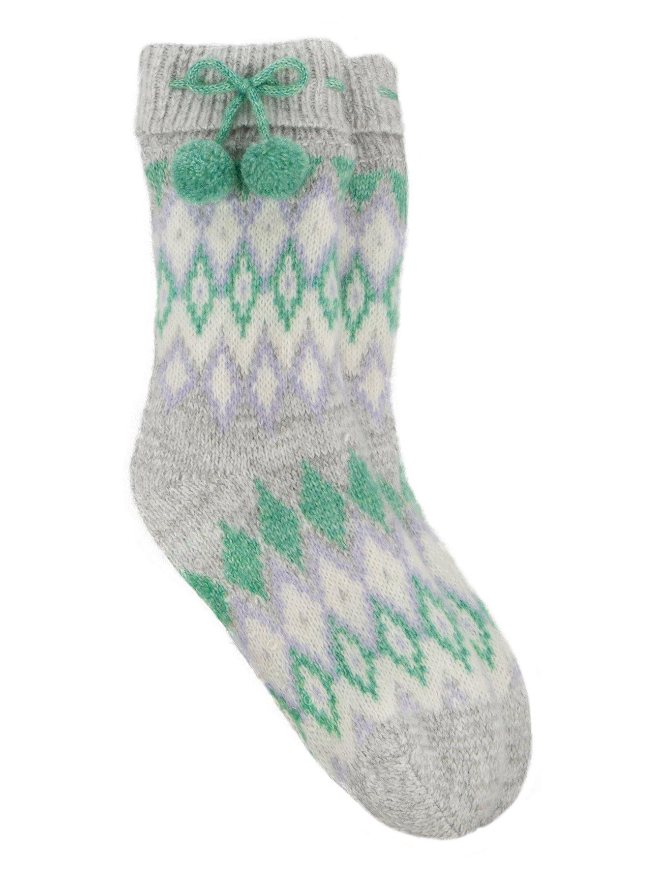 undefined Toasties Ladies Fair Isle Chenille Slipper Socks - Fair Isle