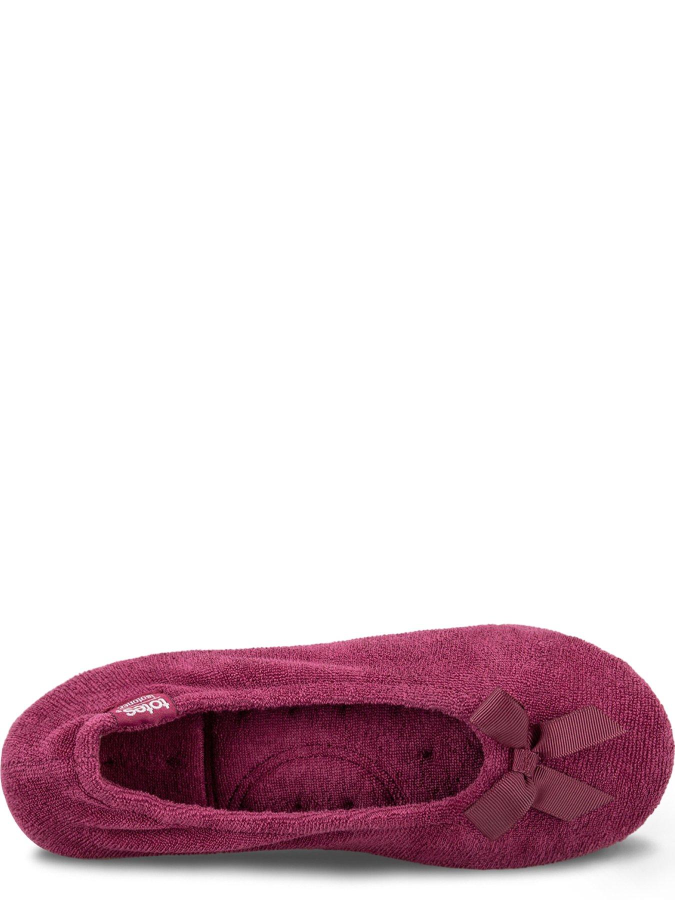 Image 2 of 4 of Totes Isotoner Isotoner Ladies Terry Ballerina Slippers - Burgundy