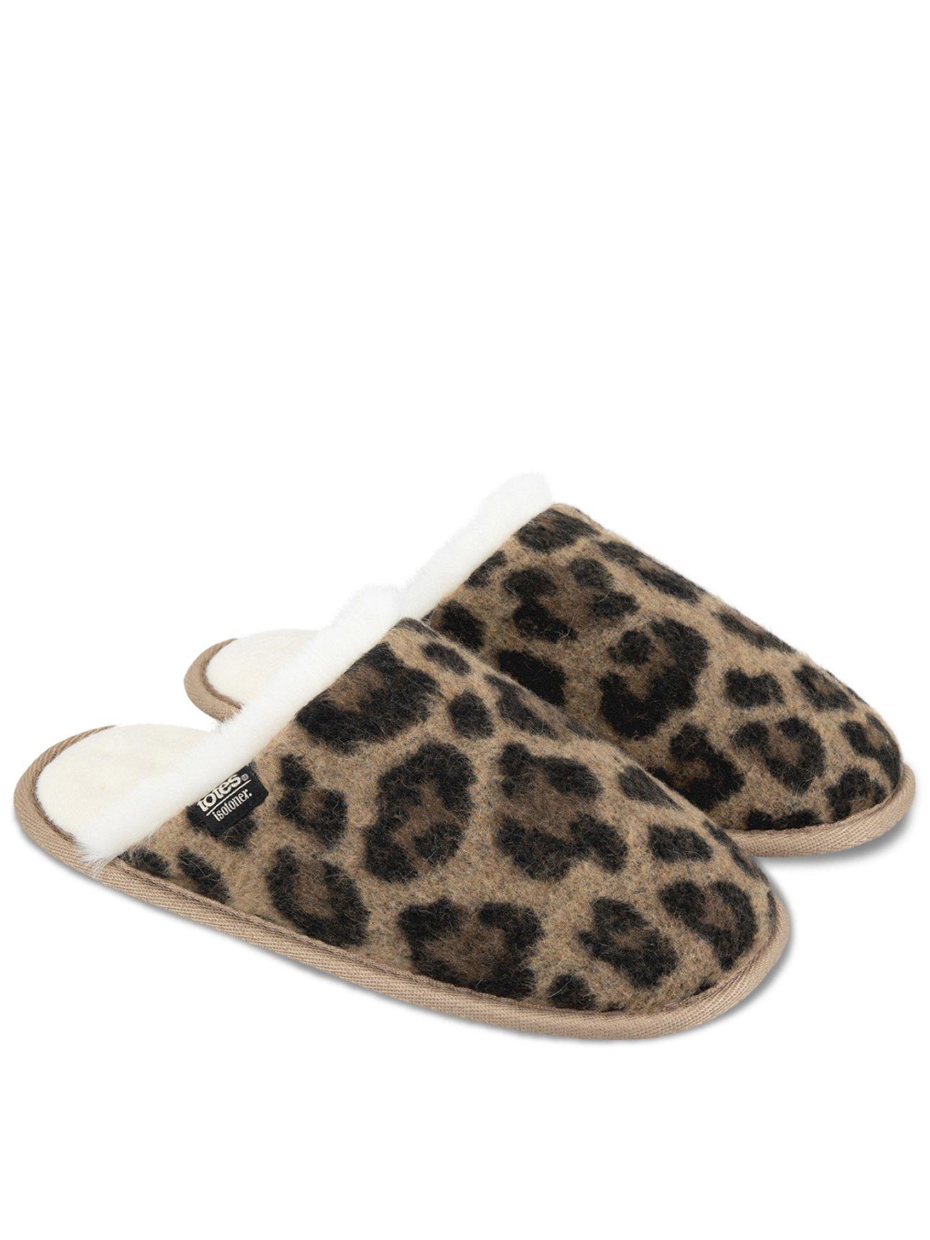 undefined Isotoner Ladies Animal Fur Mule - Animal Print