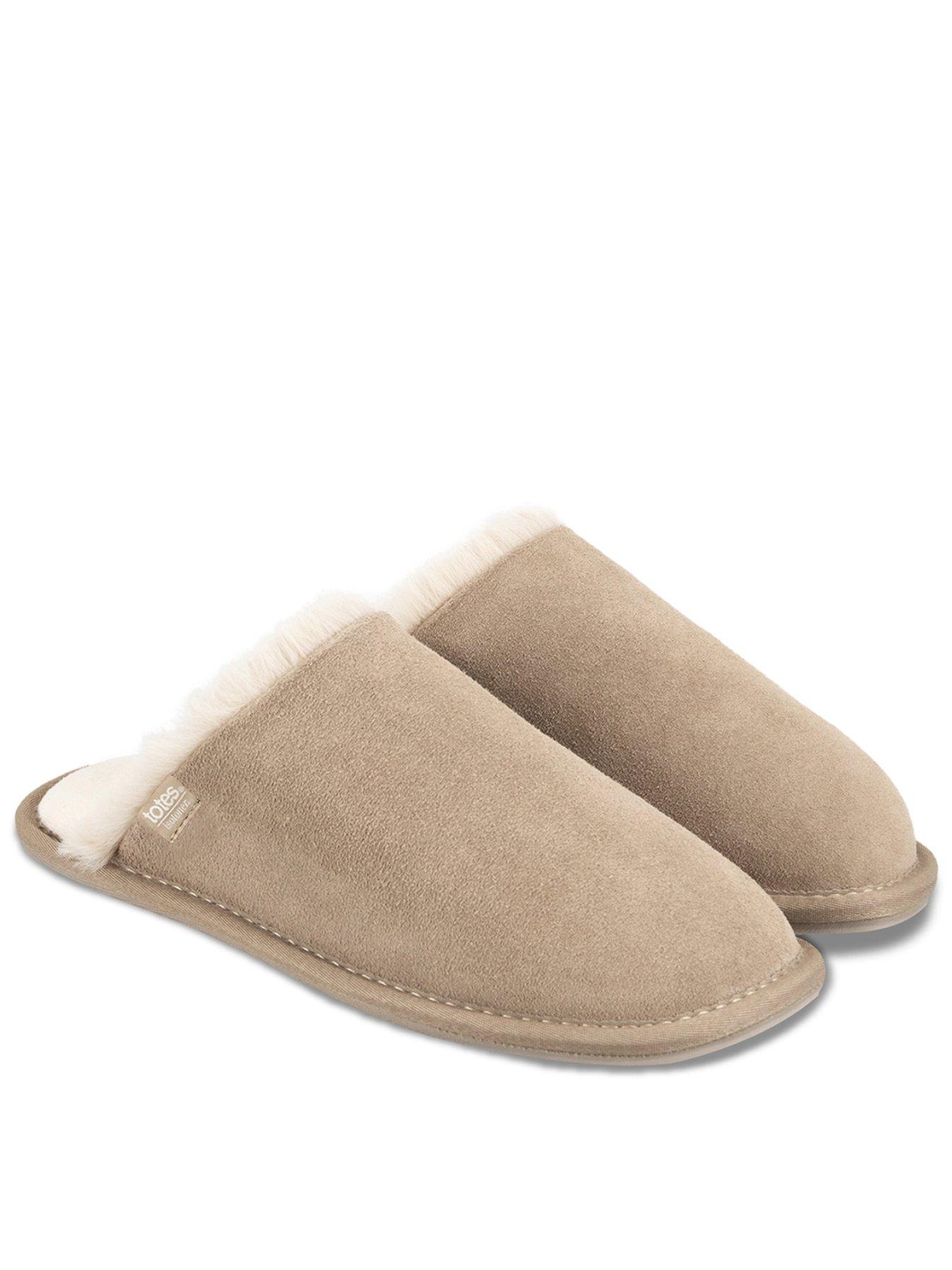Totes Isotoner Isotoner Ladies Real Suede Mule With Water Repellency - Sand