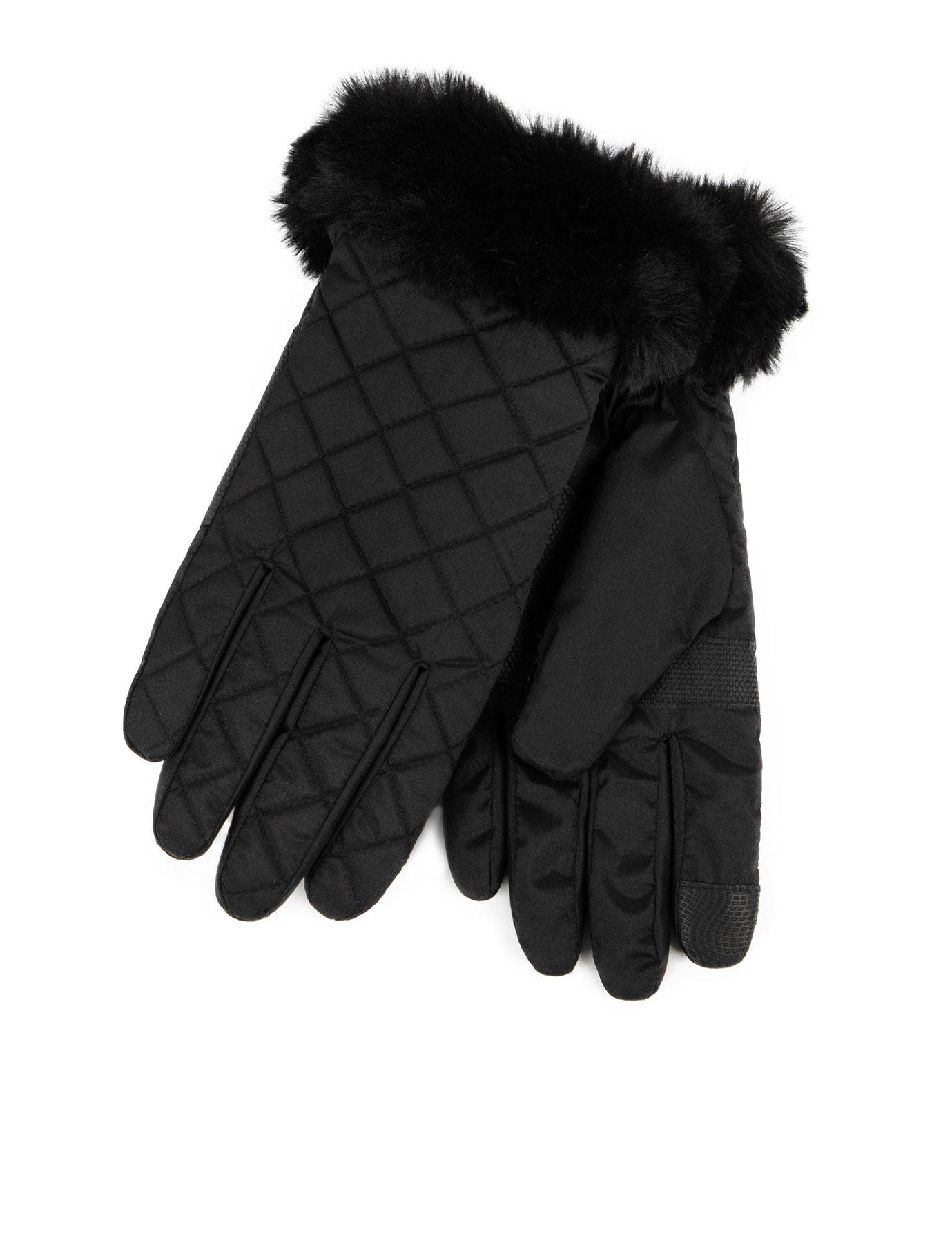 totes-isotoner-isotoner-ladies-smartouch-water-repellent-padded-gloves-with-fur-cuff-black