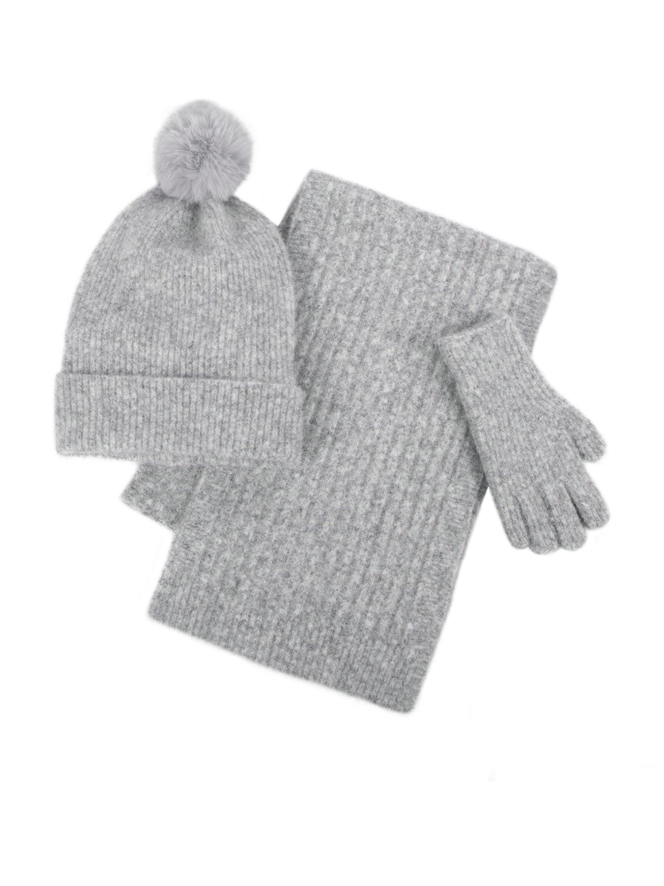 undefined Toasties Ladies Knitted Hat Scarf & Glove Gift Set - Grey