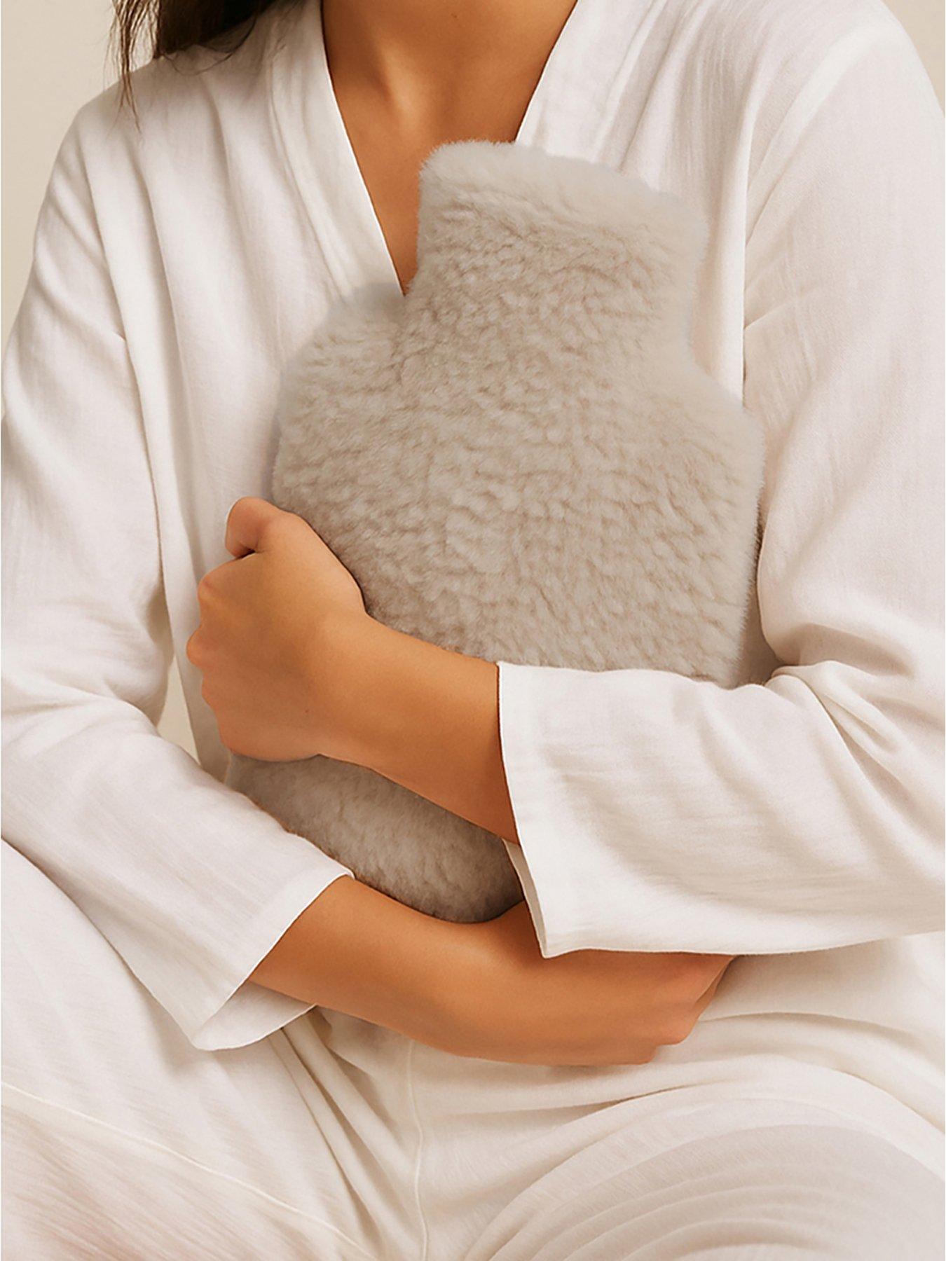 Image 2 of 3 of TOTES Toasties Ladies Textured Faux Fur Hot Water Bottle - Grey