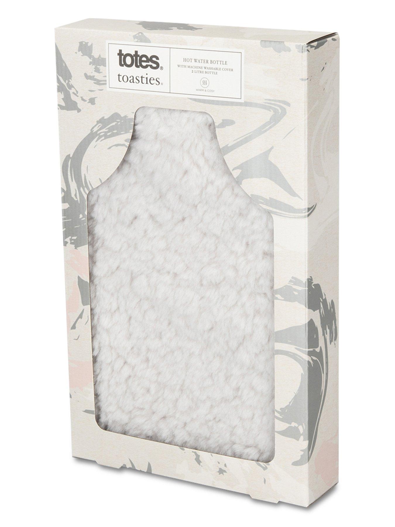 Image 3 of 3 of TOTES Toasties Ladies Textured Faux Fur Hot Water Bottle - Grey