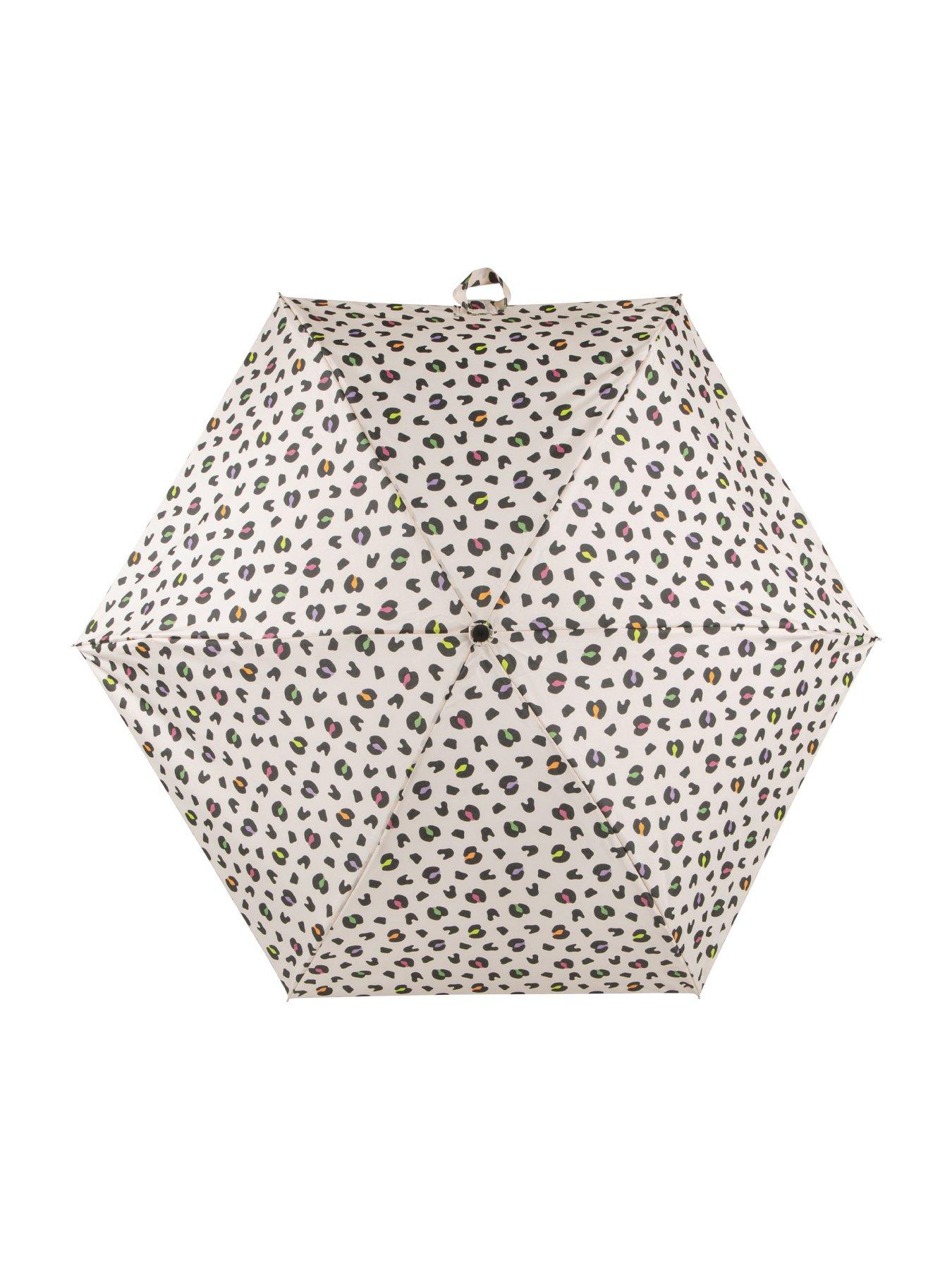  image of totes-compact-round-bright-animal-print-umbrella-animal-print
