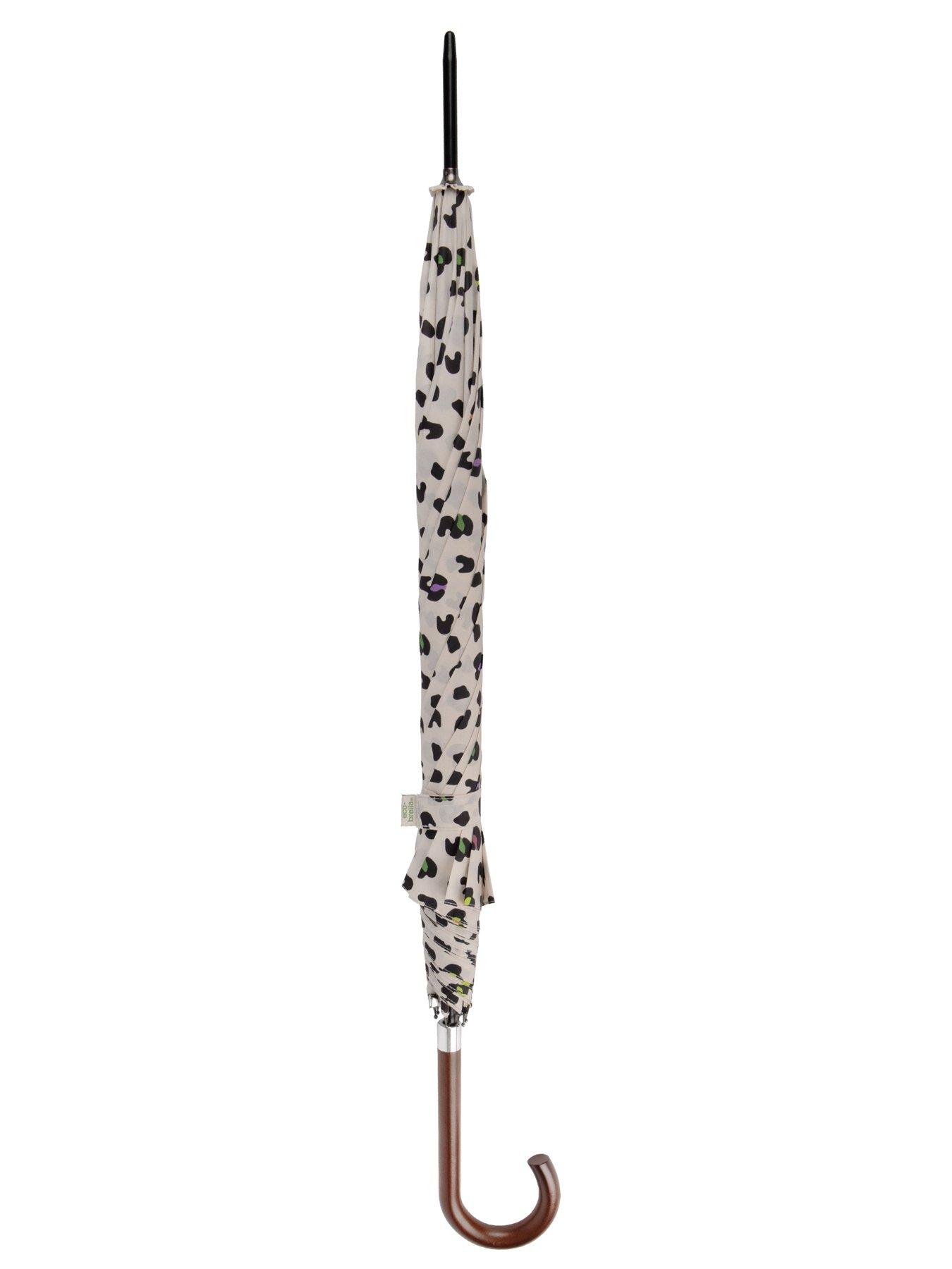 Image 4 of 4 of TOTES Auto Open Walker Wood Handle Bright Animal Print Umbrella - Animal Print