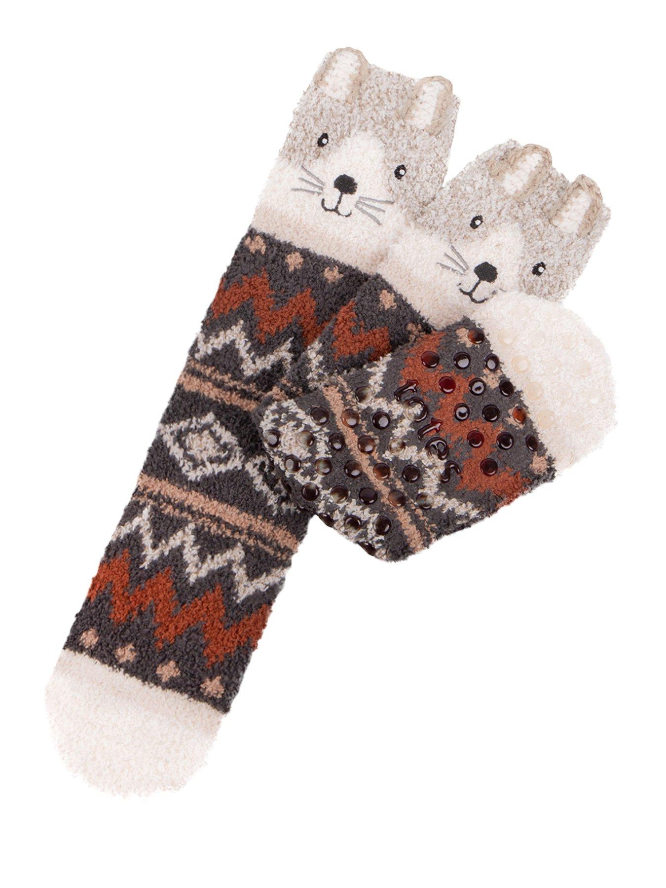 undefined Toasties Ladies Novelty Super Soft Slipper Socks - Cat
