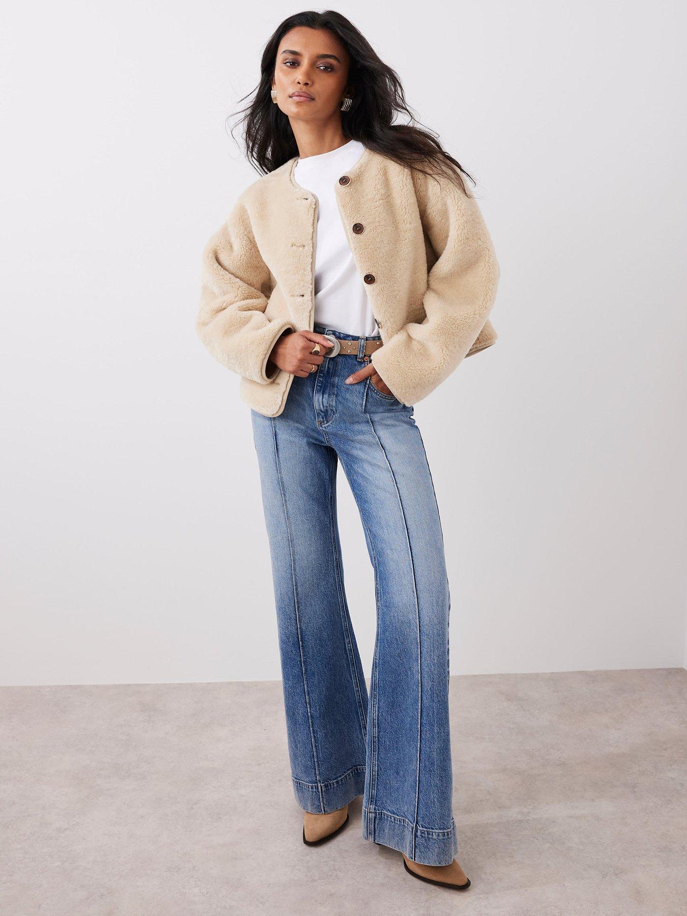  image of mint-velvet-tan-borg-faux-suede-jacket-white