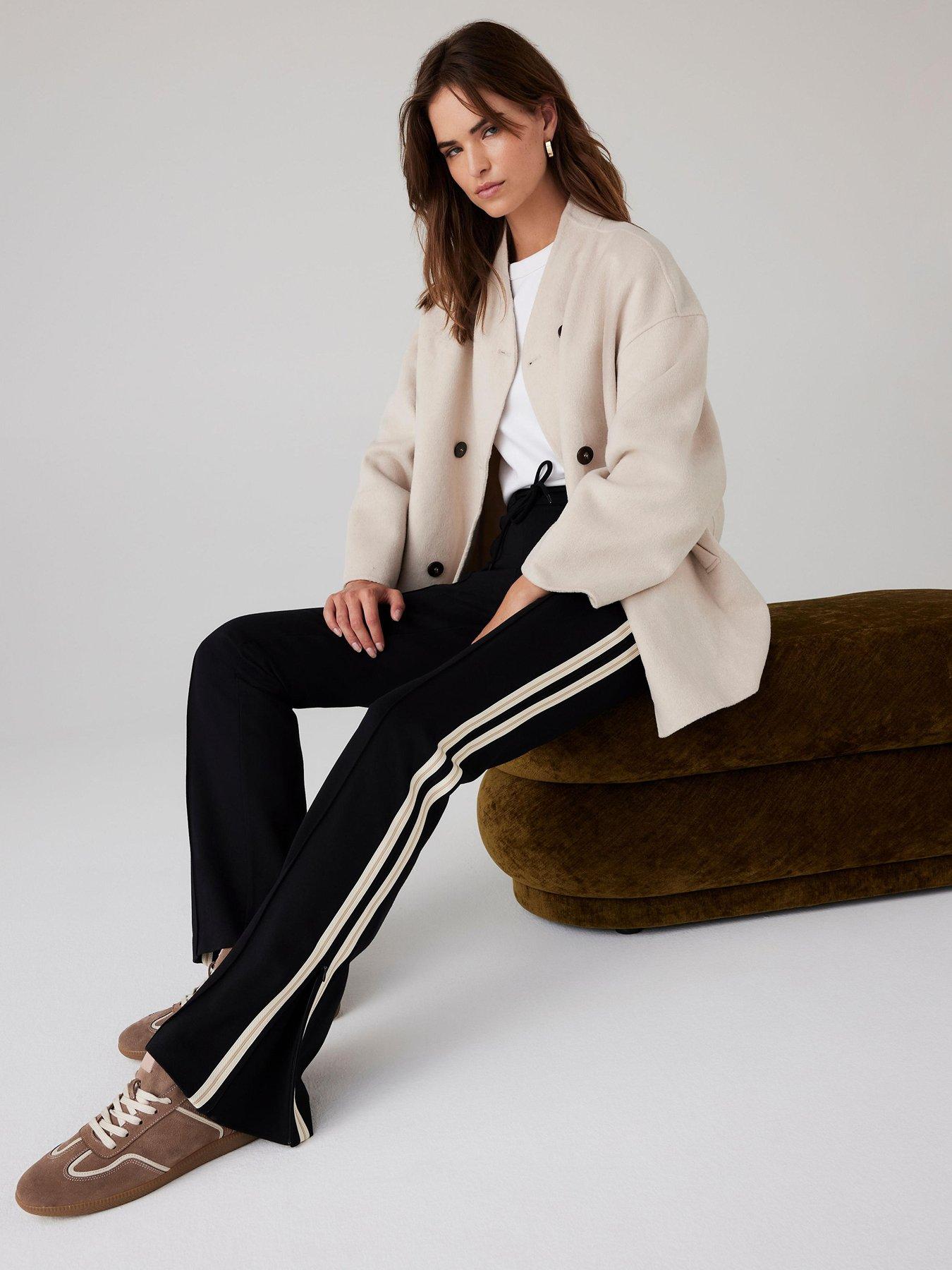 Image 1 of 5 of Mint Velvet Side Stripe Flare - Black