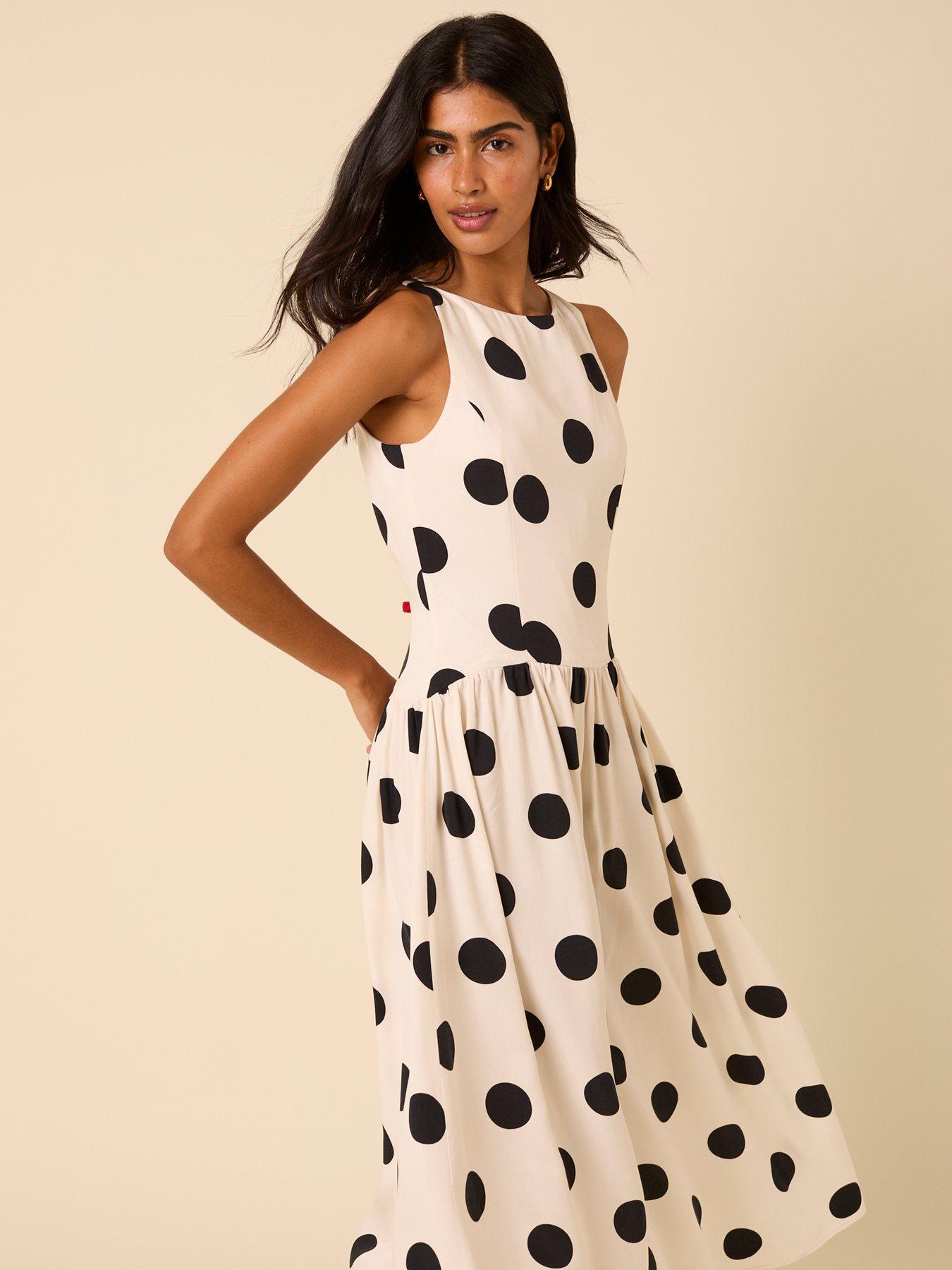 Image 3 of 5 of Nobodys Child Polka Dot Kyla Midi Dress - White