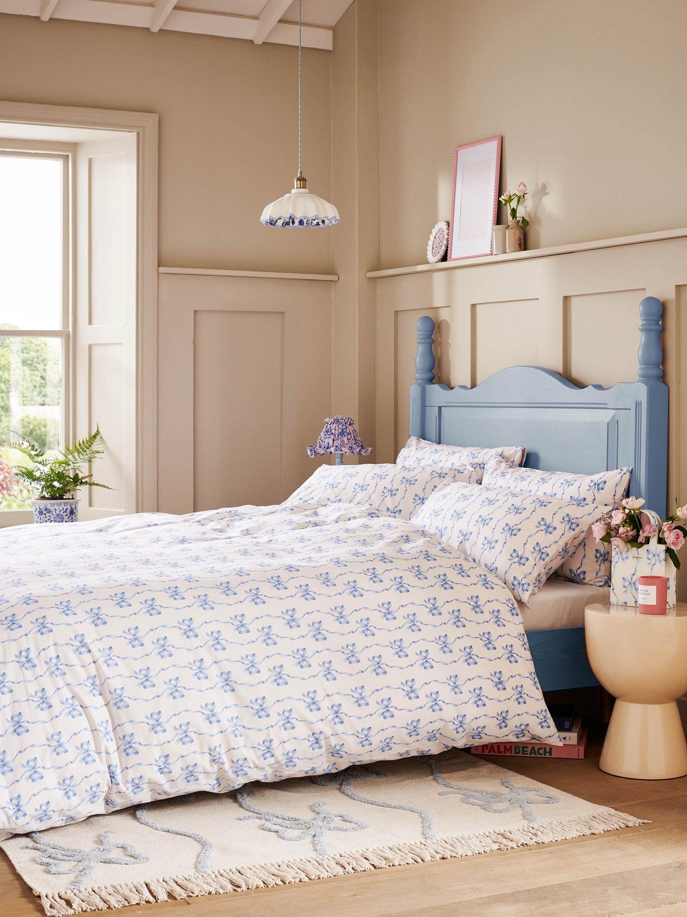 Cath Kidston Ribbon Bow 100% Cotton Quilt Set