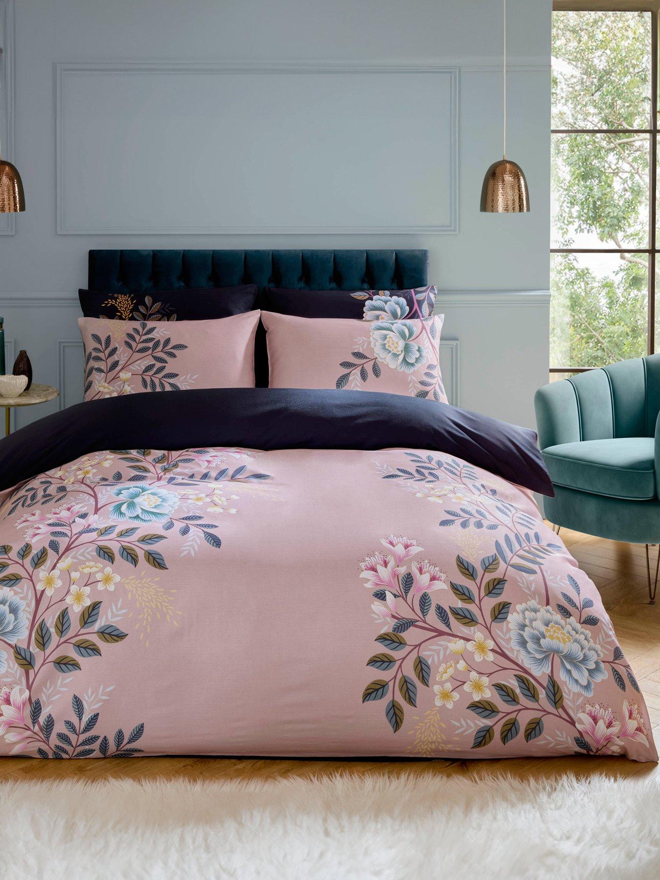 Sara Miller Oriental Blossom 100% Cotton Super King Quilt Set 260cm X 220cm