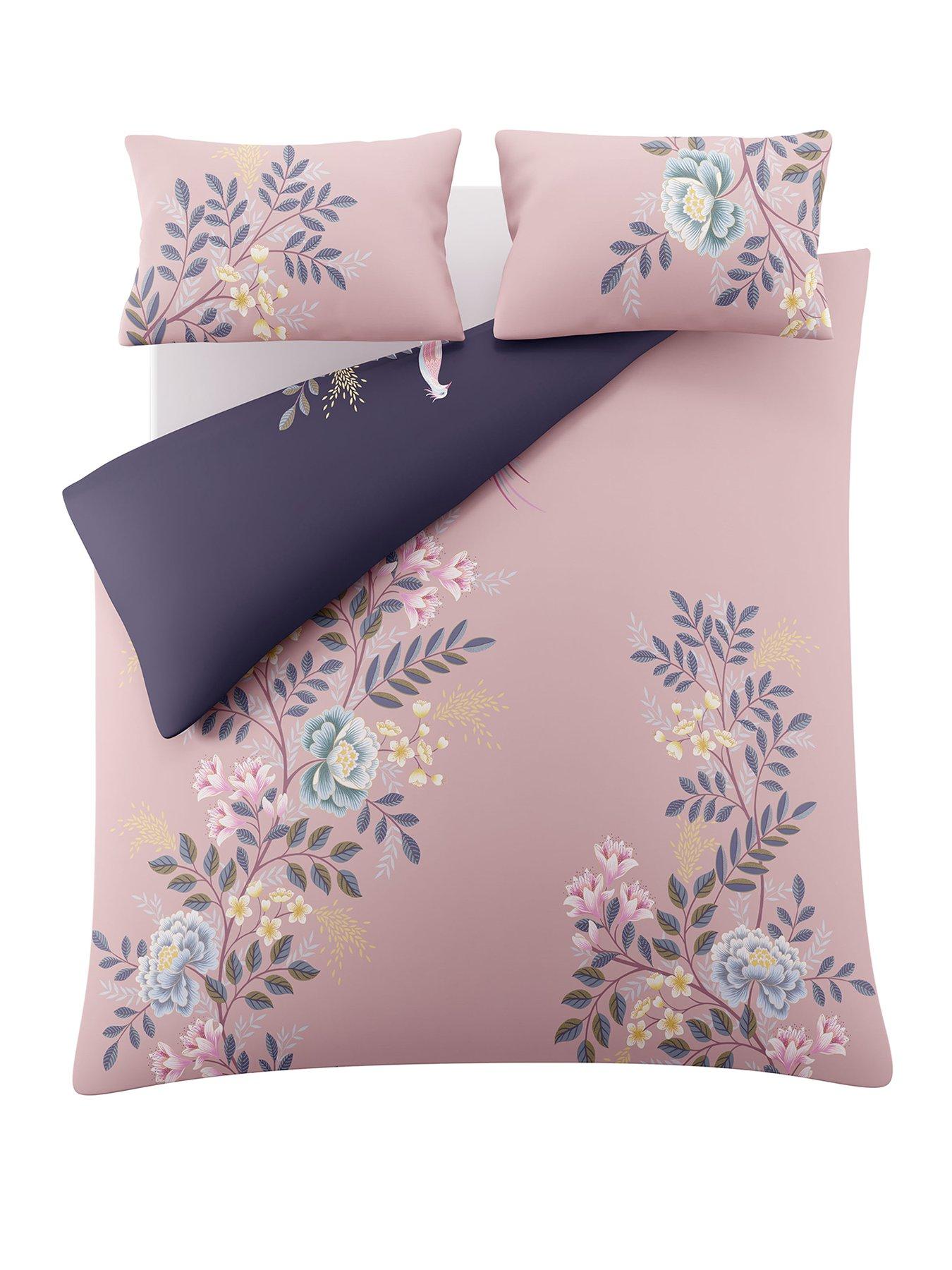 Image 2 of 7 of Sara Miller Oriental Blossom 100% Cotton Super King Quilt Set 260cm X 220cm