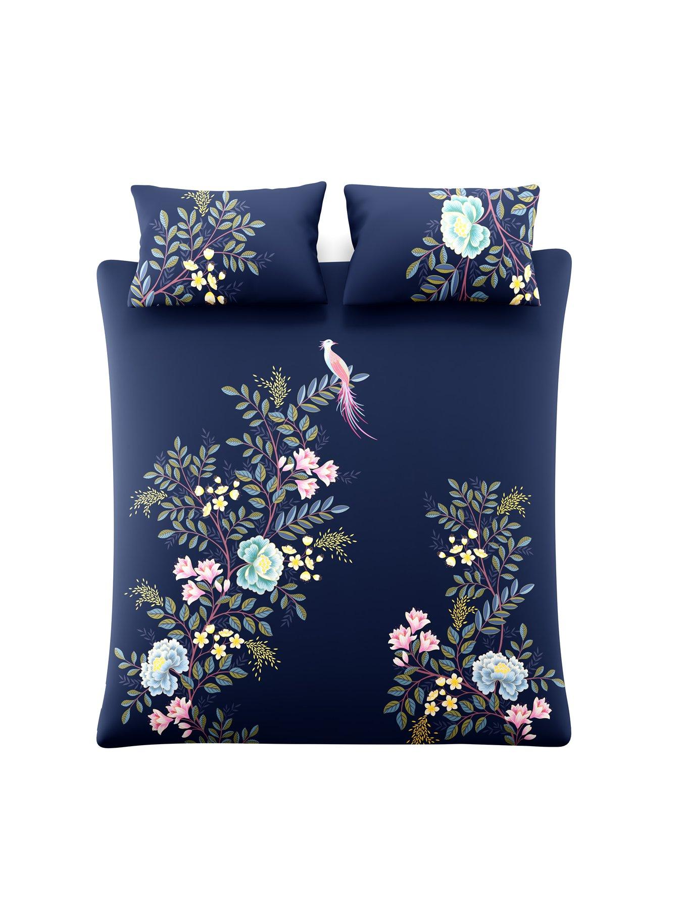 Image 6 of 7 of Sara Miller Oriental Blossom 100% Cotton Super King Quilt Set 260cm X 220cm