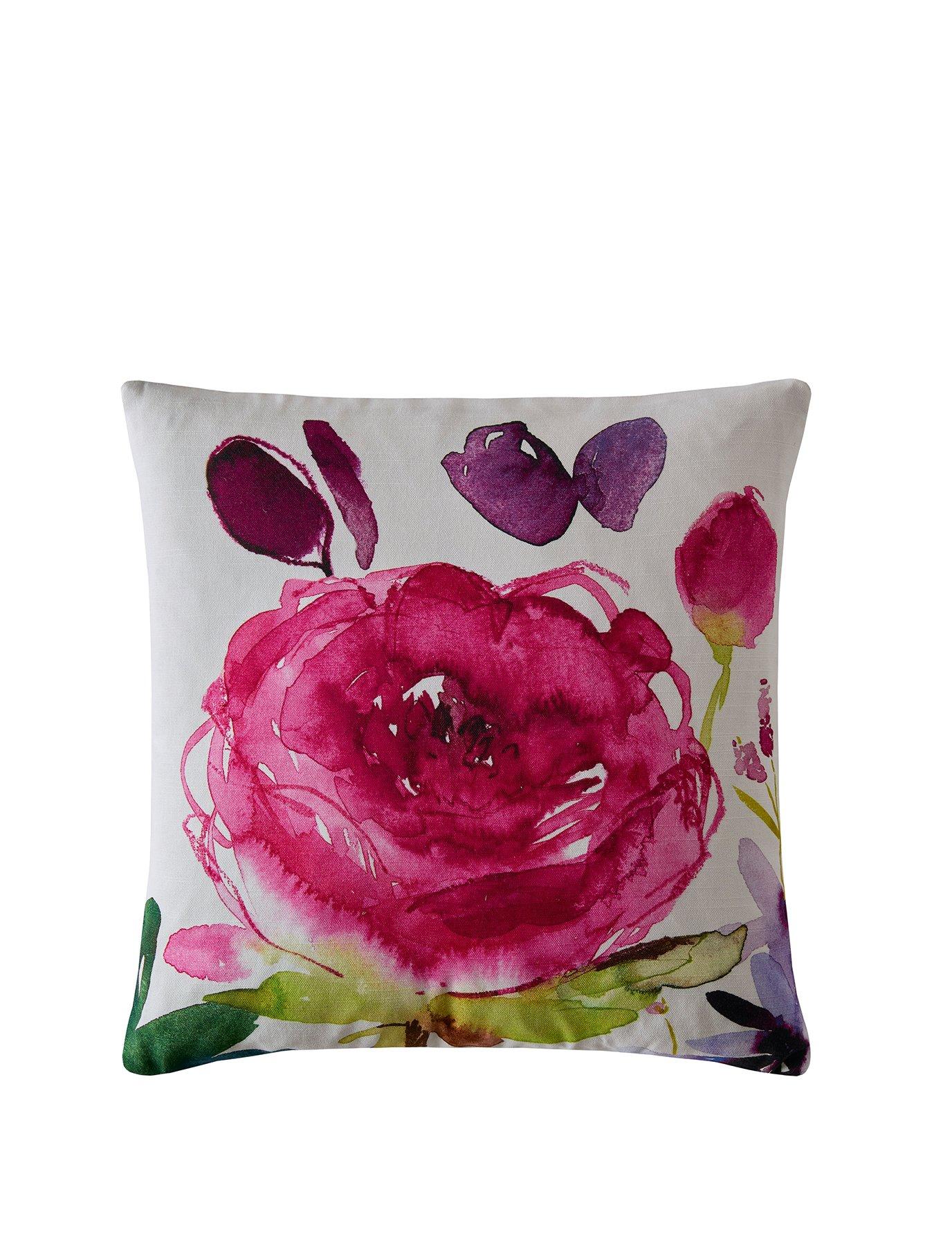  image of bluebellgray-rose-microfibre-filled-cushion-45cmx45cm