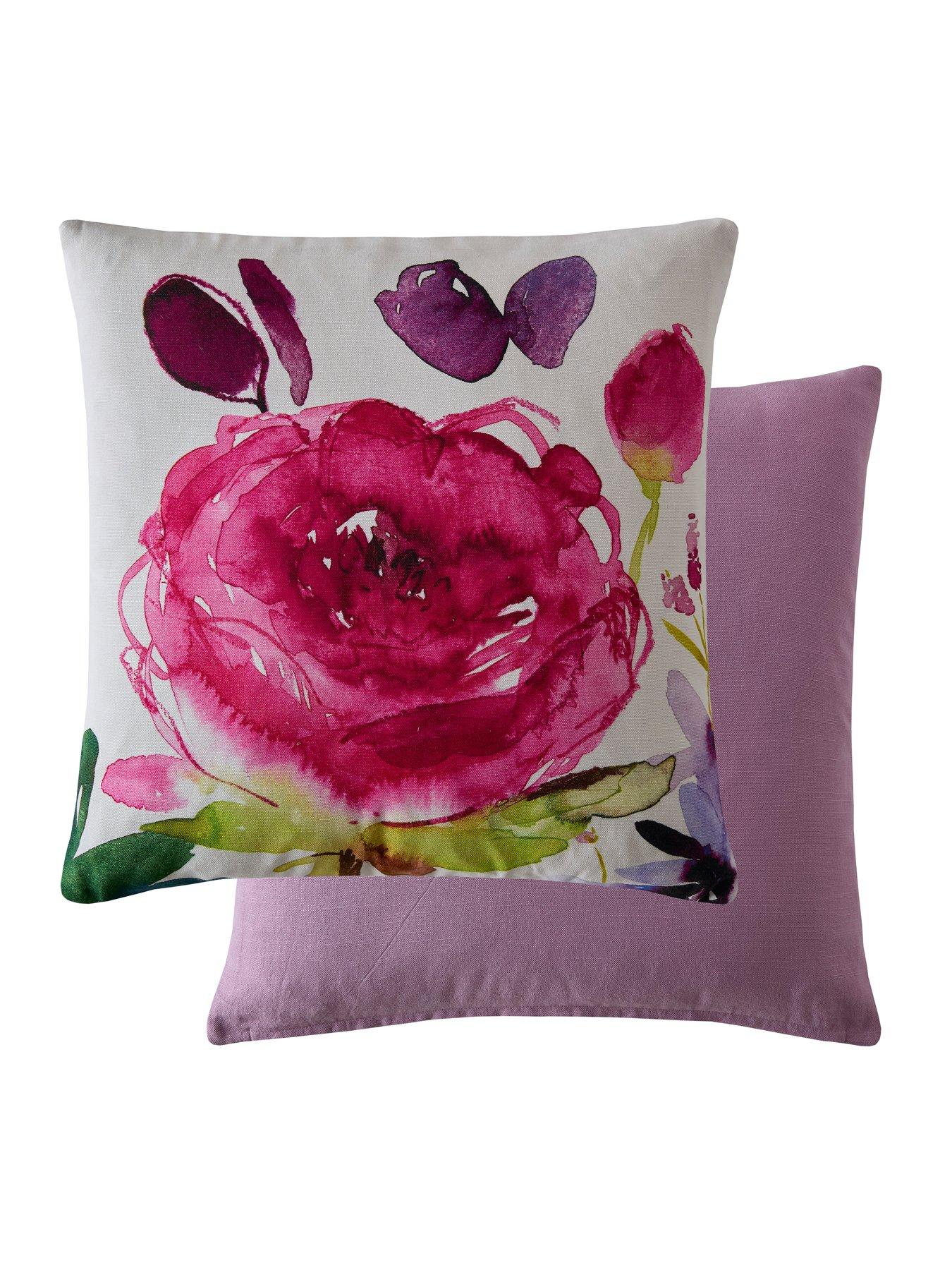  image of bluebellgray-rose-microfibre-filled-cushion-45cmx45cm