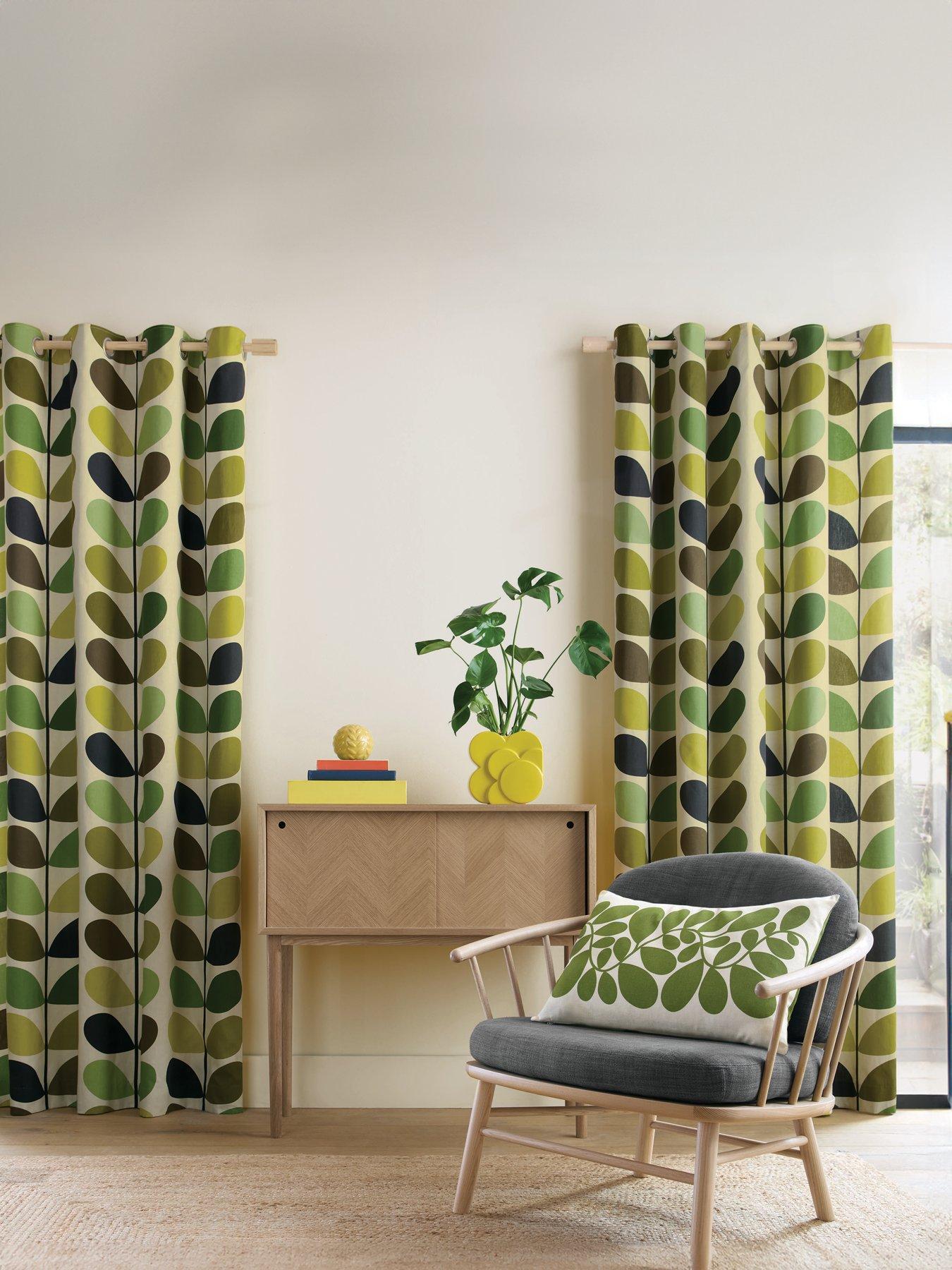 Image 1 of 3 of Orla Kiely Multi Stem Lined Eyelet Curtains 100% Cotton 117cm X 137cm (46"x54")