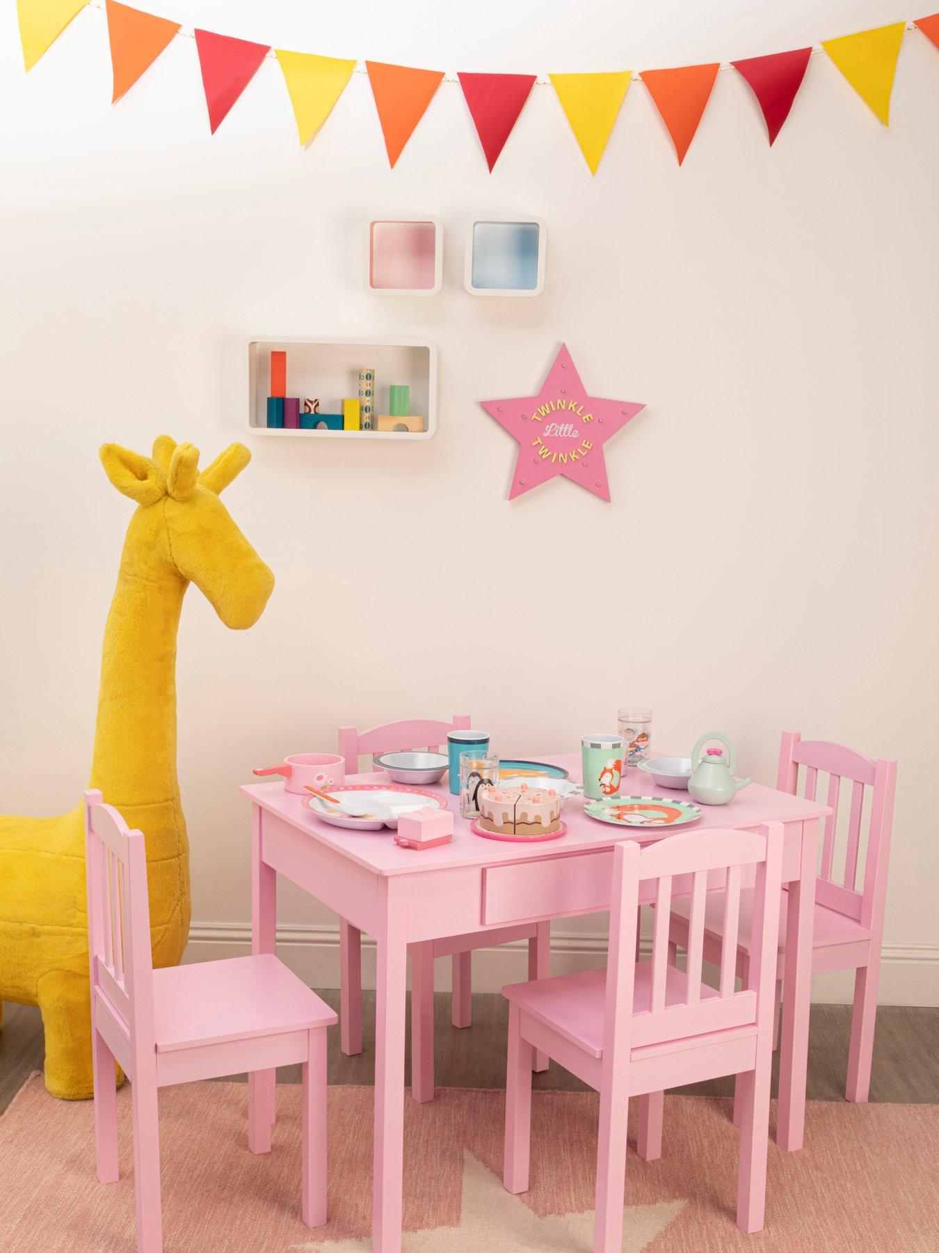 Interiors By Premier Kids 5 Piece Pink Table And Chair Set