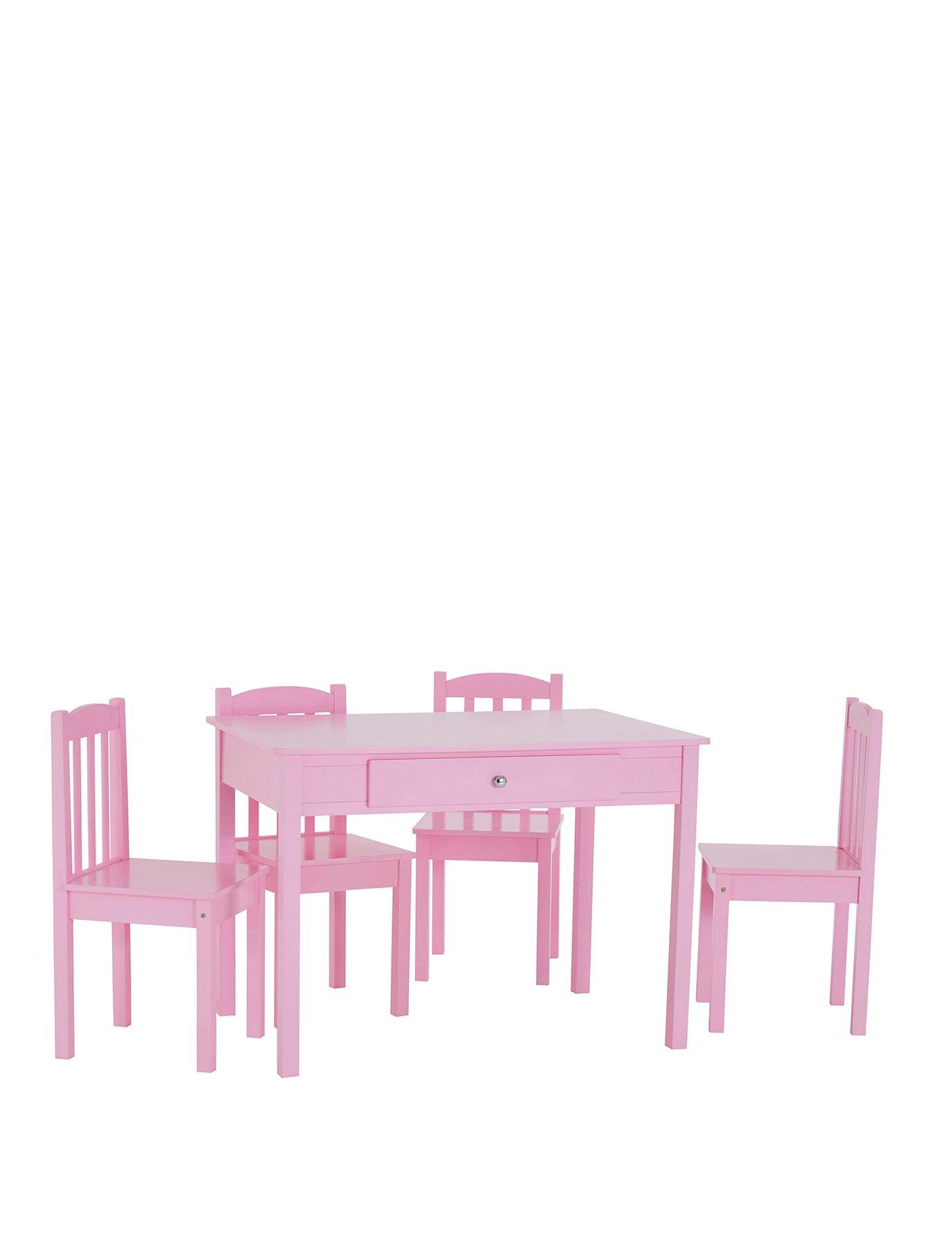 Image 2 of 3 of Premier Housewares Kids 5 Piece Pink Table And Chair Set