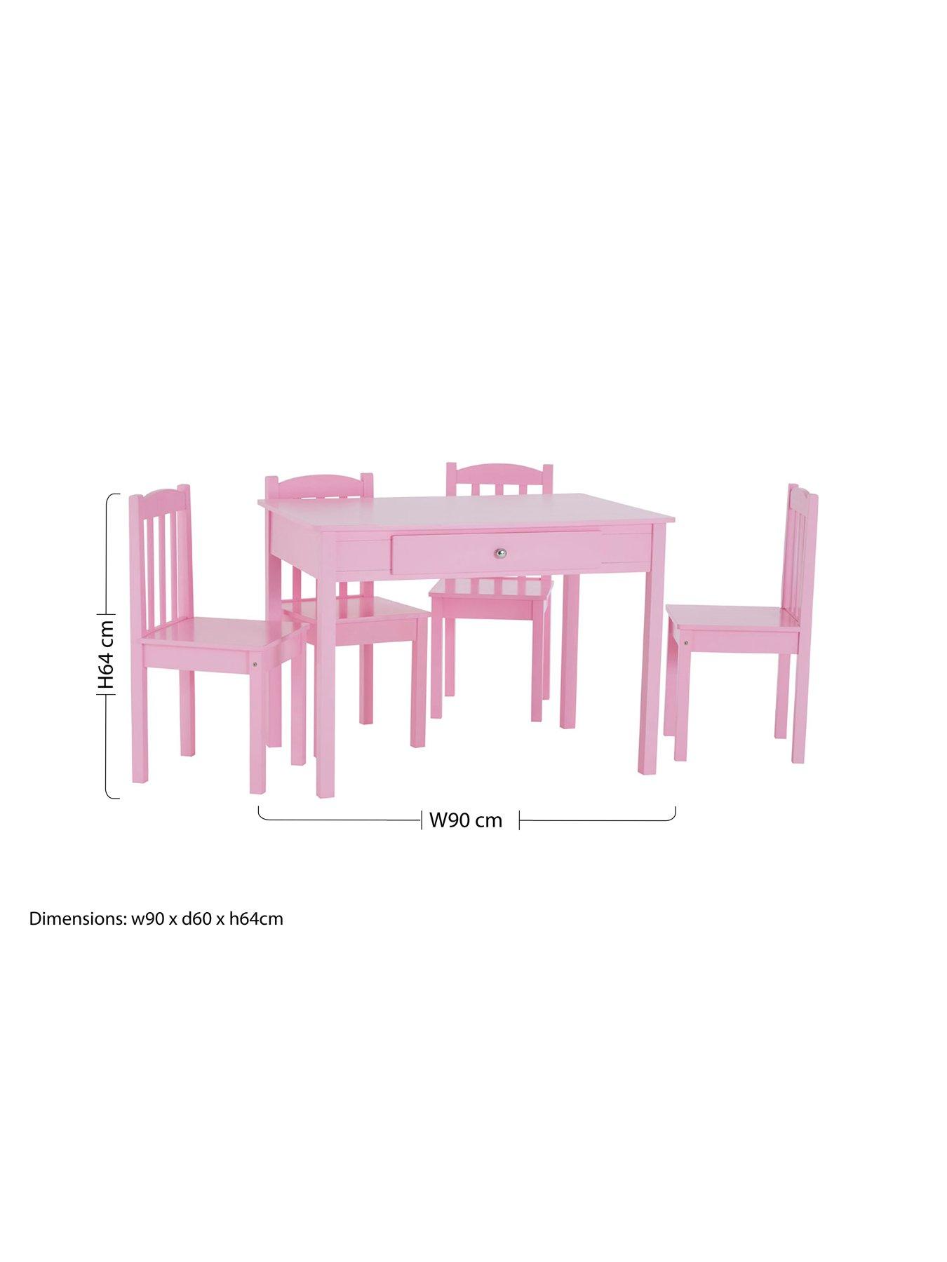  image of interiors-by-premier-kids-5-piece-pink-table-and-chair-set