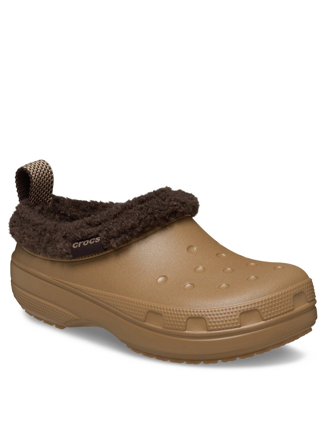 stillFront image of crocs-classic-lined-shorty-sepia-brown