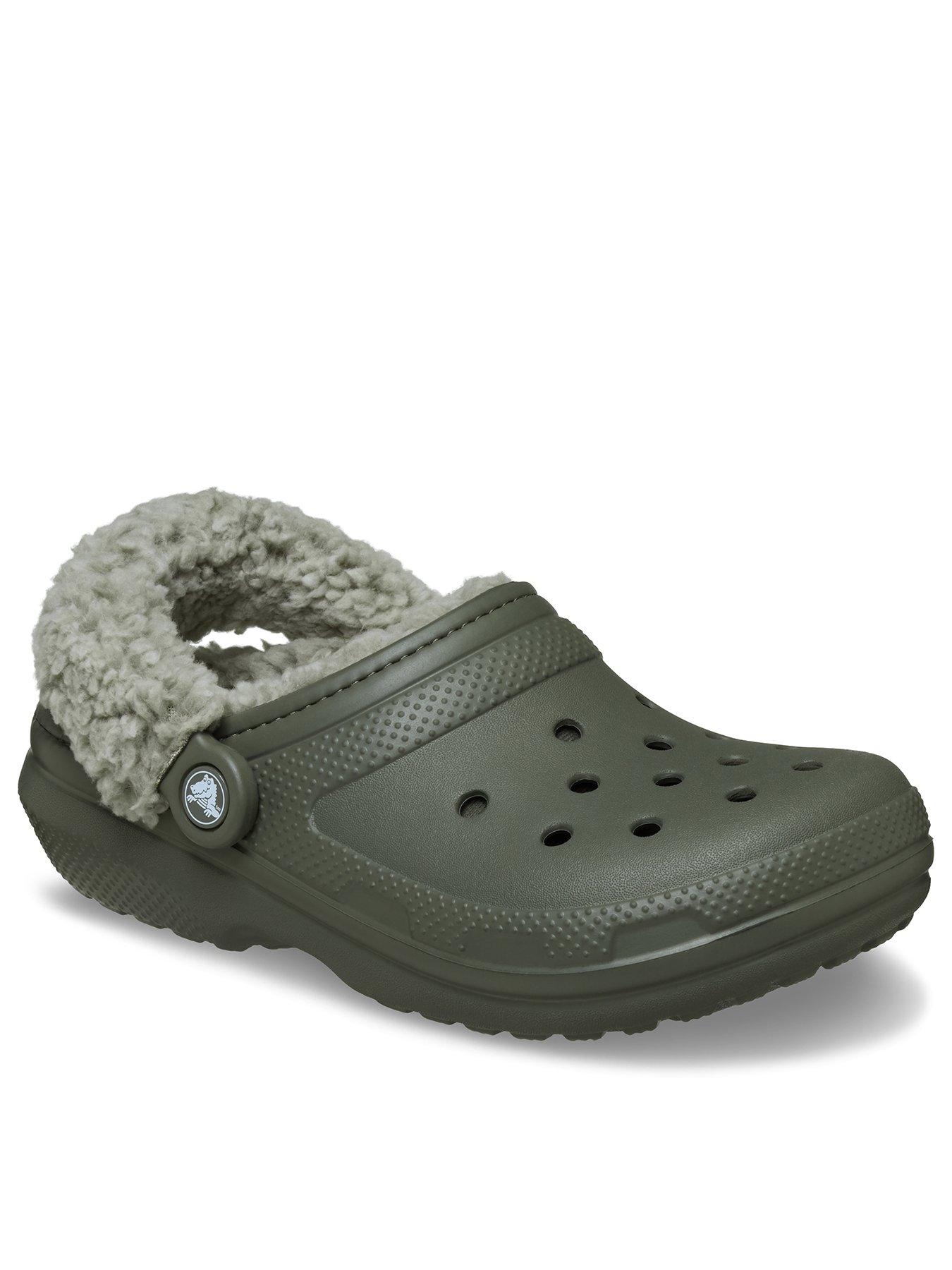 stillFront image of crocs-classic-fleece-lined-clog--dusty-olive