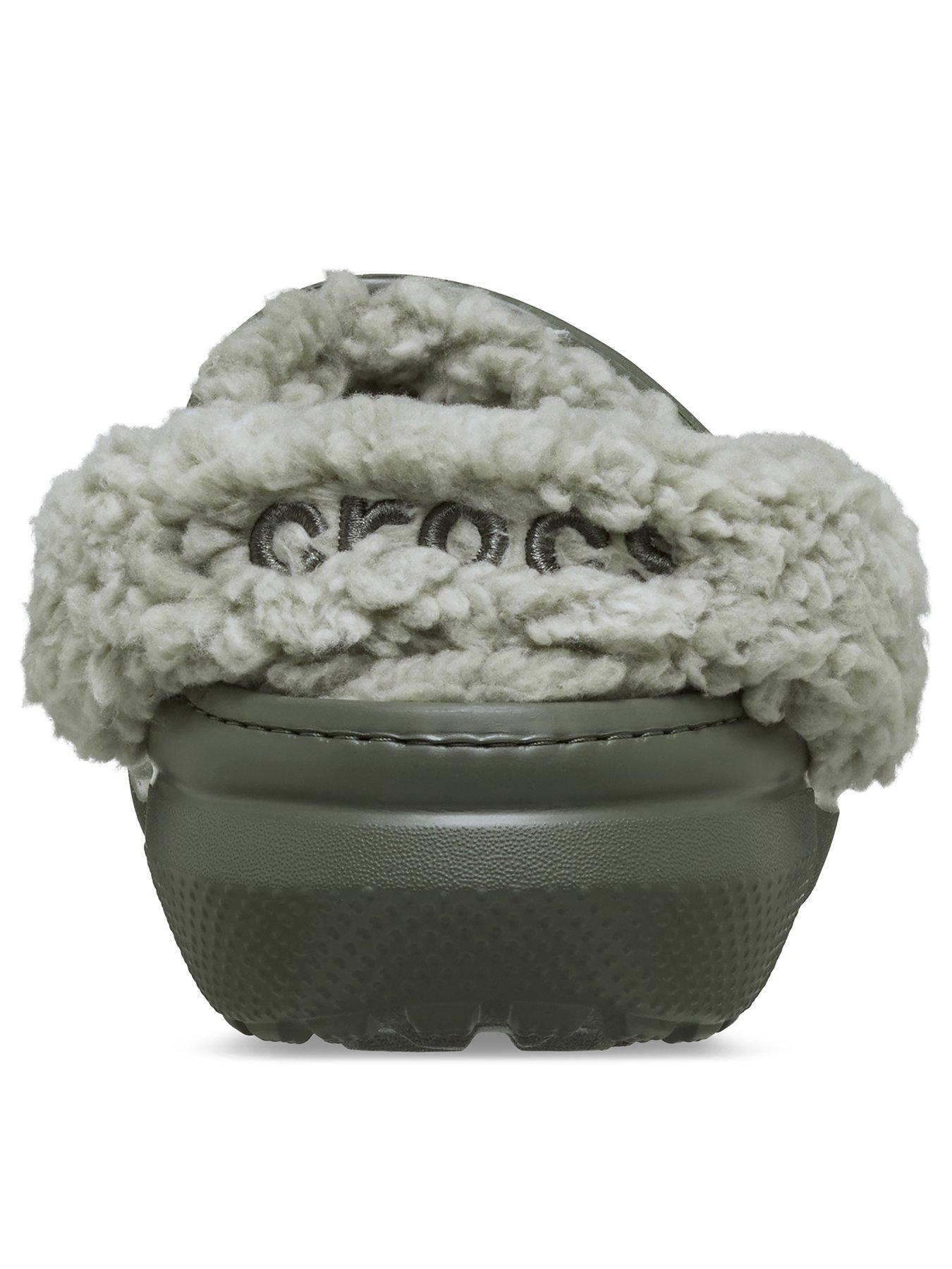 image of crocs-classic-fleece-lined-clog--dusty-olive