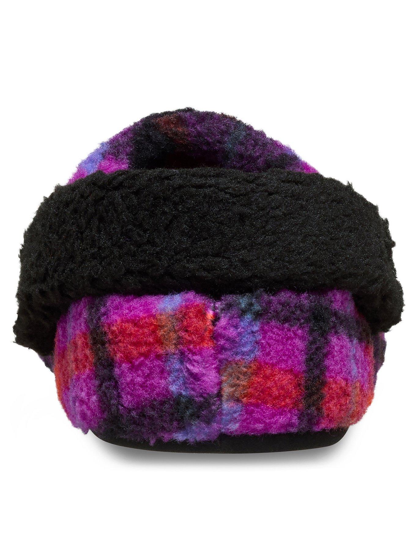  image of crocs-classic-cozzzy-plaid-slippers-grapeberry-purple