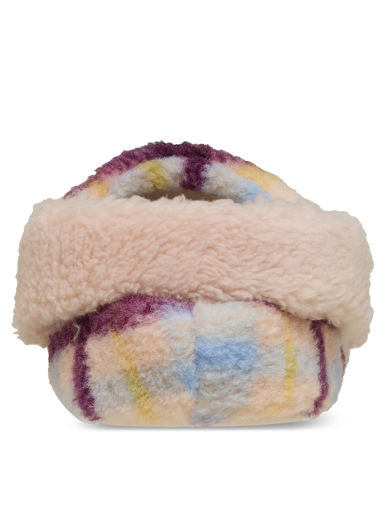  image of crocs-classic-cozzzy-plaid-slippers-pink